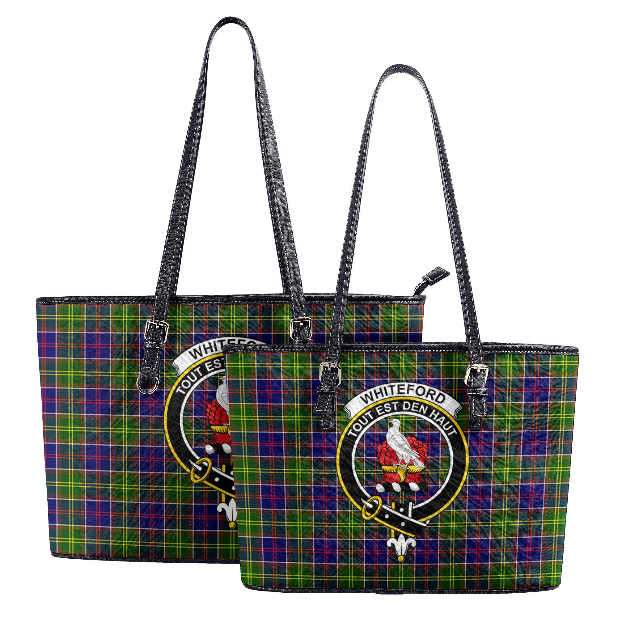 Whiteford Tartan Crest Leather Tote Bag