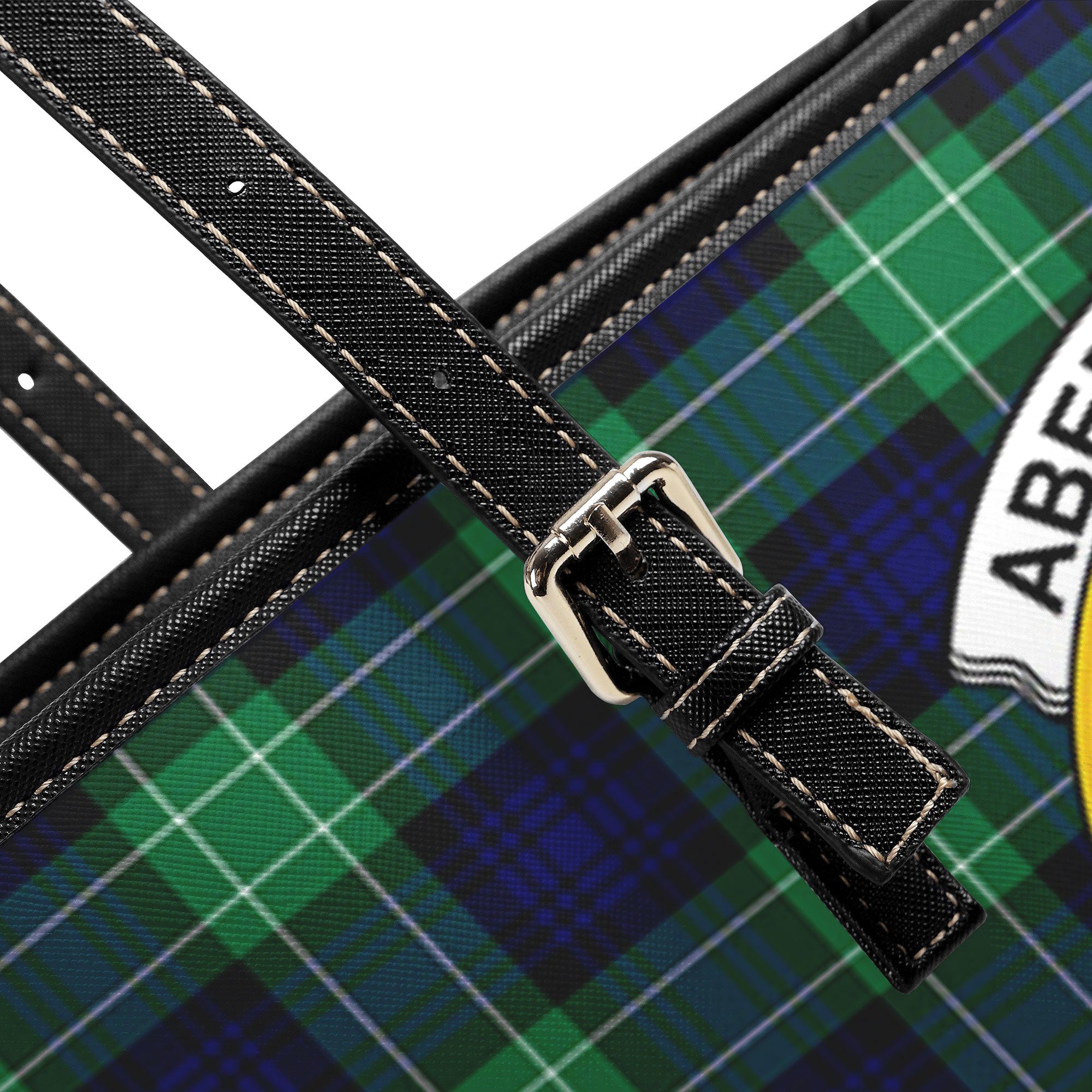 Abercrombie Tartan Crest Leather Tote Bag