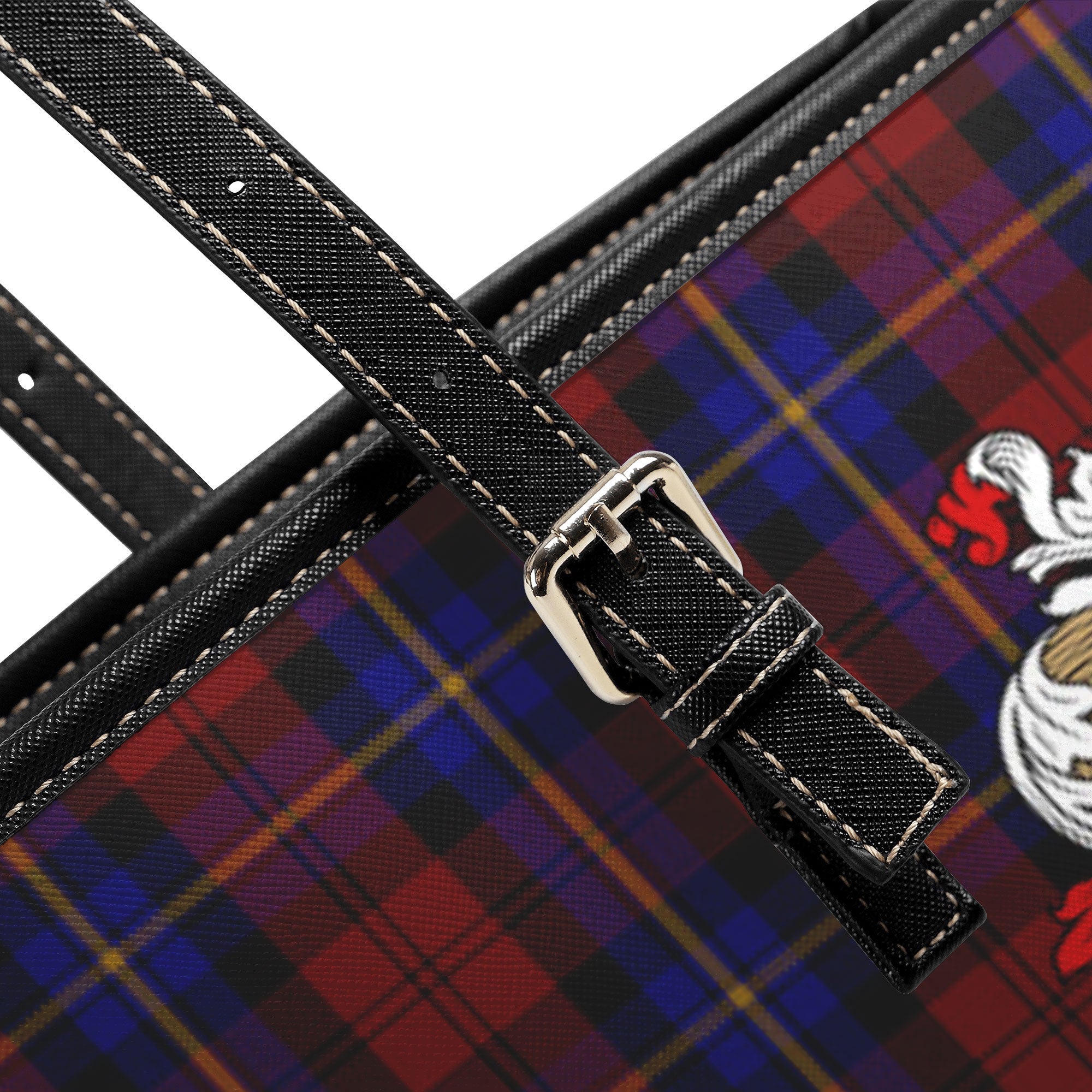 Aitken Tartan Crest Leather Tote Bag