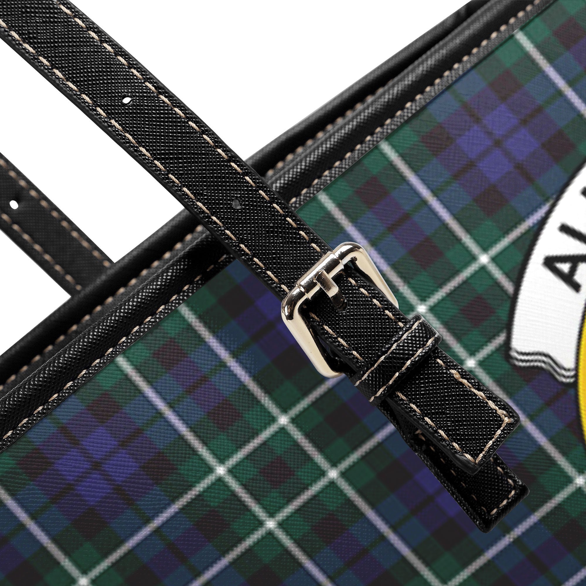 Allardice Tartan Crest Leather Tote Bag