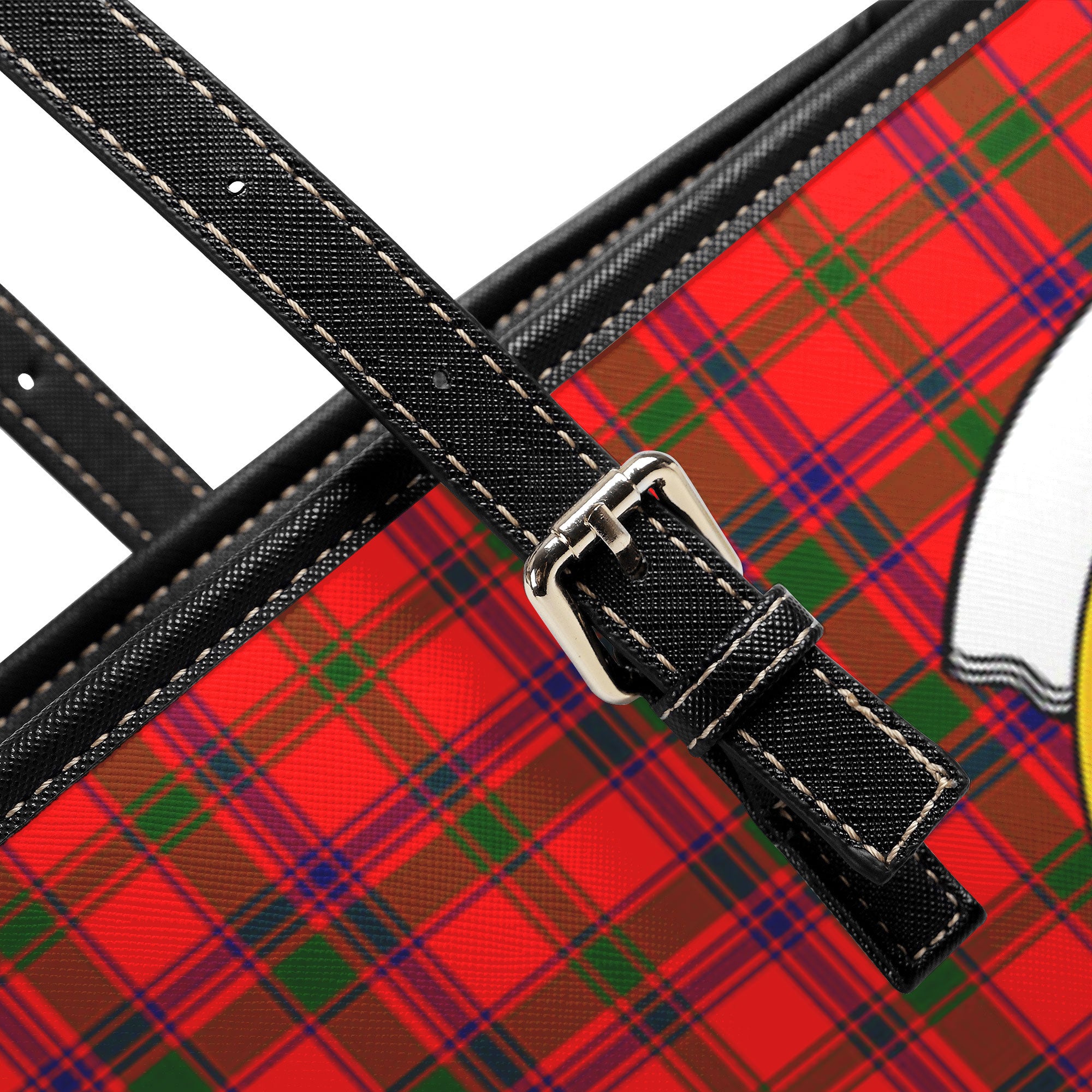 Bain Tartan Crest Leather Tote Bag