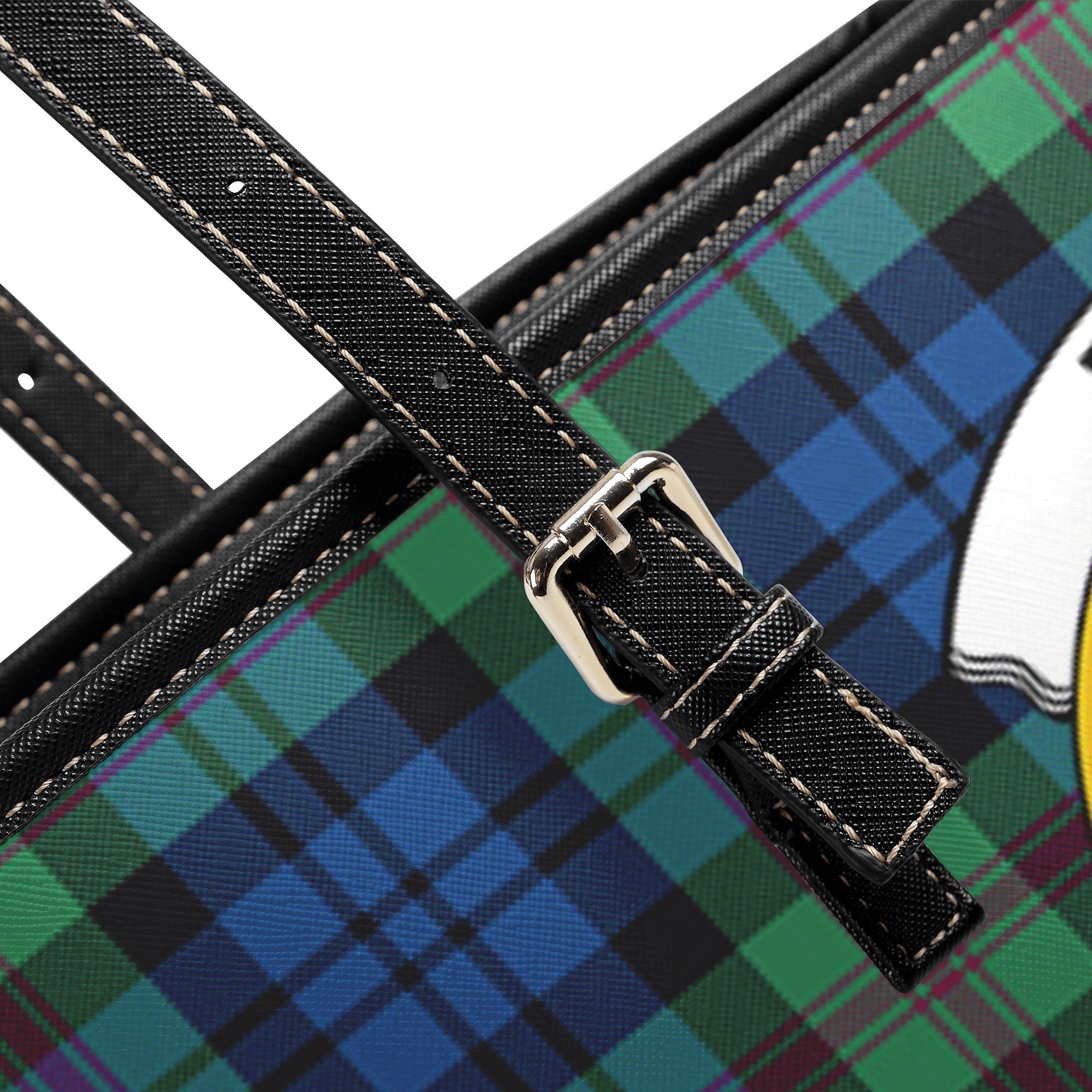 Baird Ancient Tartan Crest Leather Tote Bag