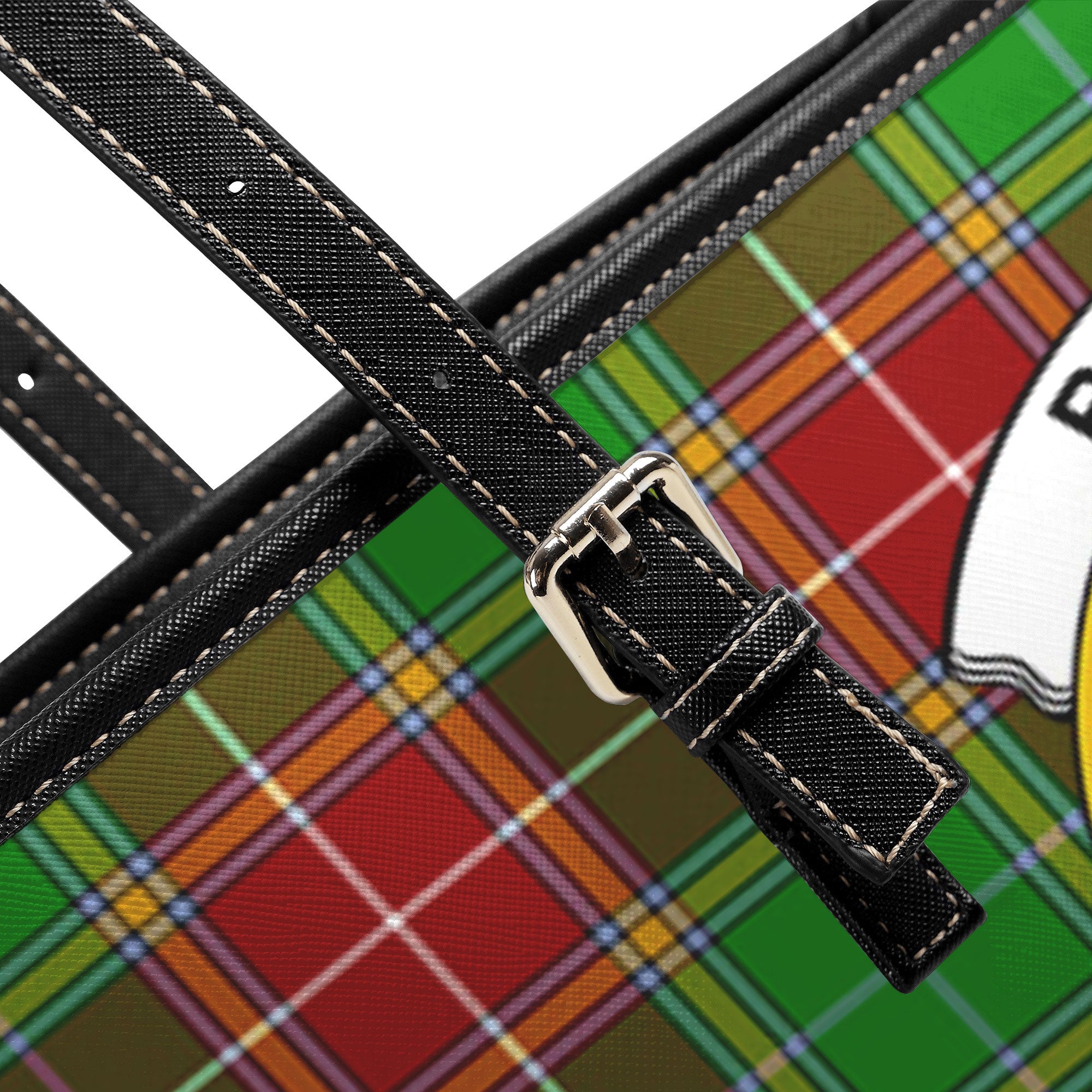 Baxter Modern Tartan Crest Leather Tote Bag