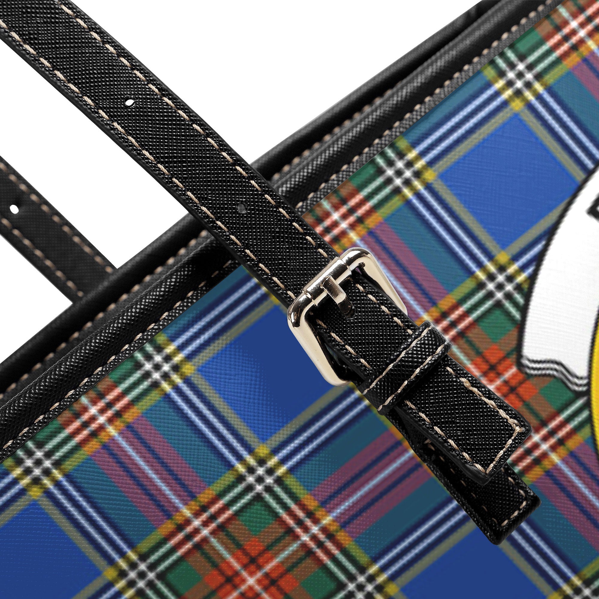 Beaton Ancient Tartan Crest Leather Tote Bag