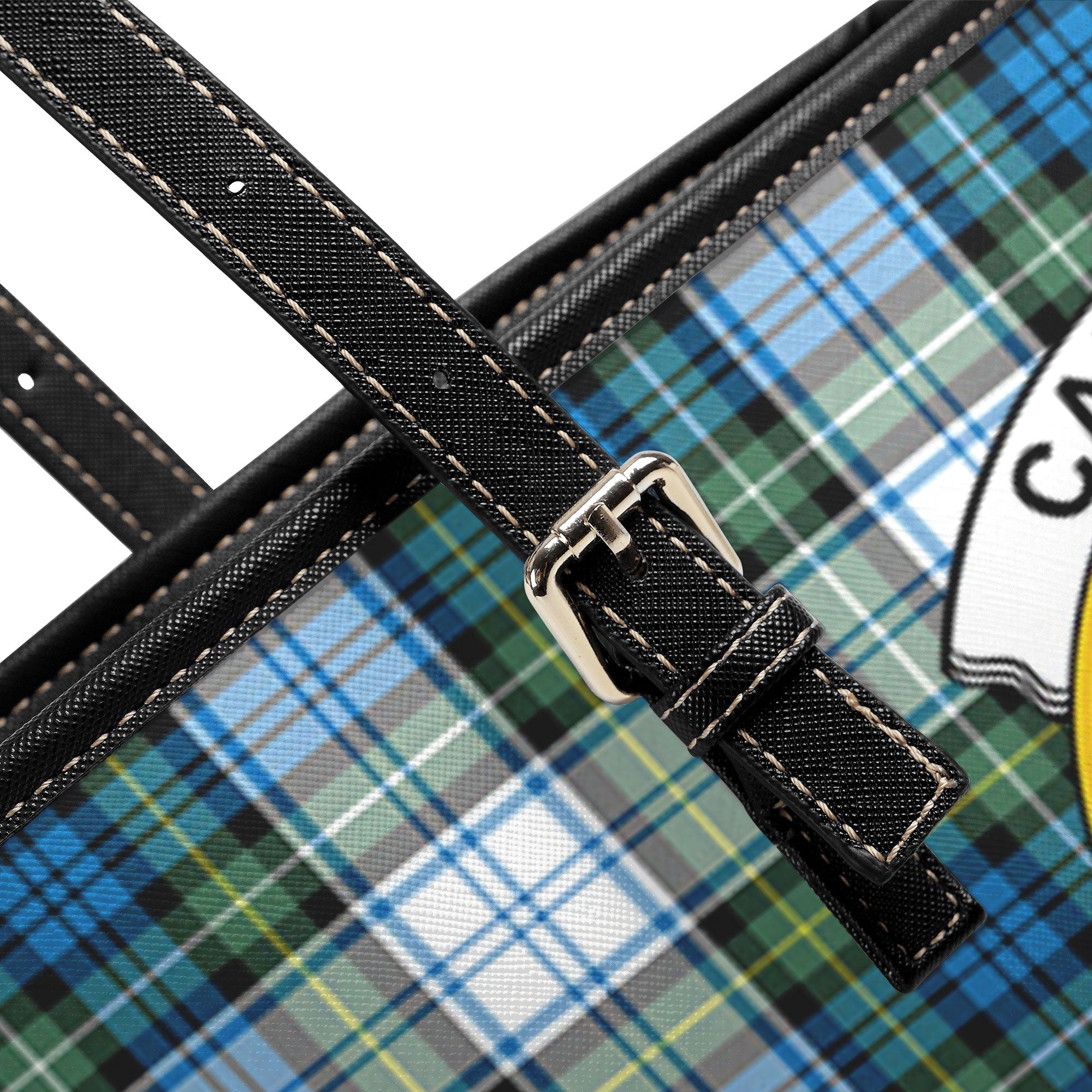 Campbell Dress Ancient Tartan Crest Leather Tote Bag