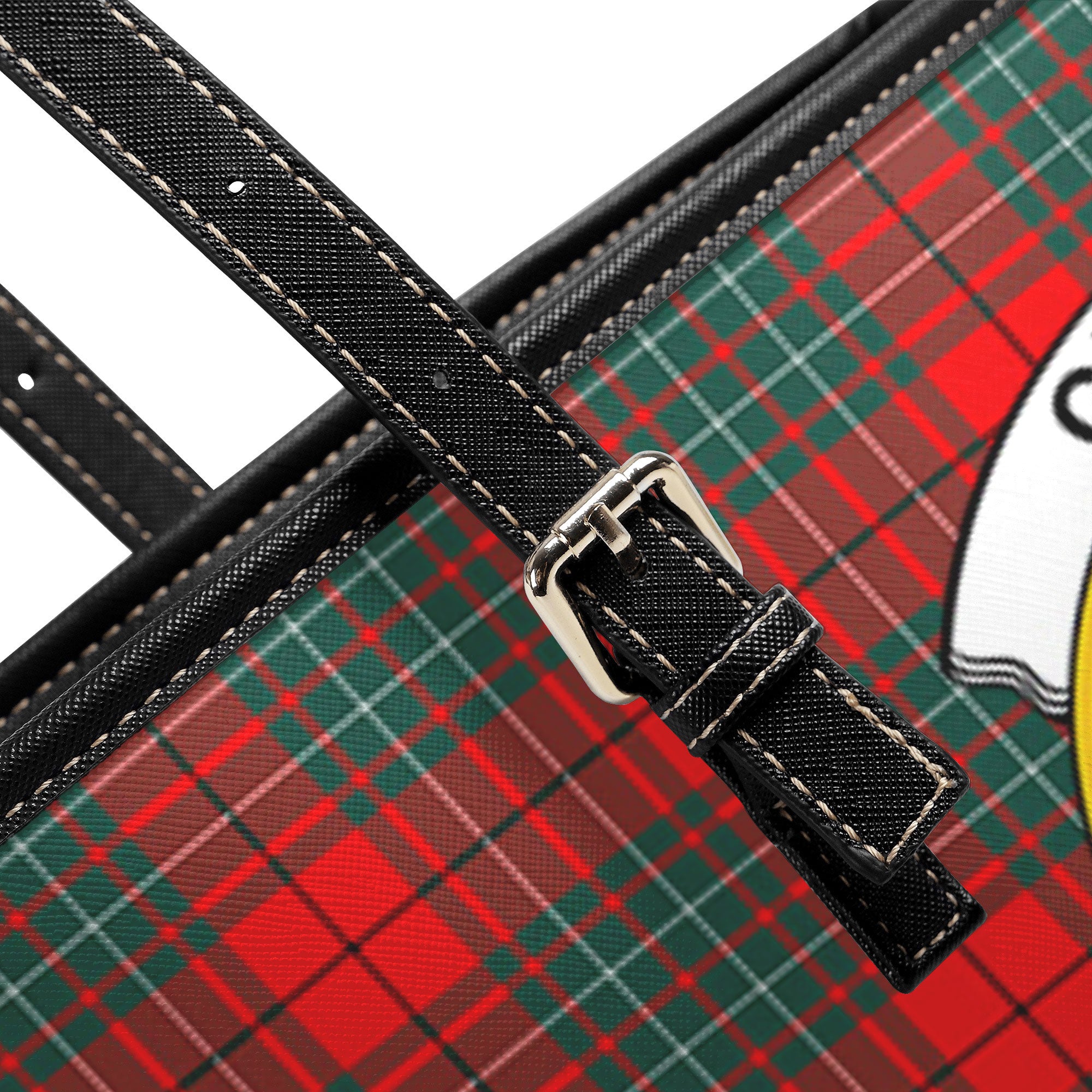 Cheyne Tartan Crest Leather Tote Bag