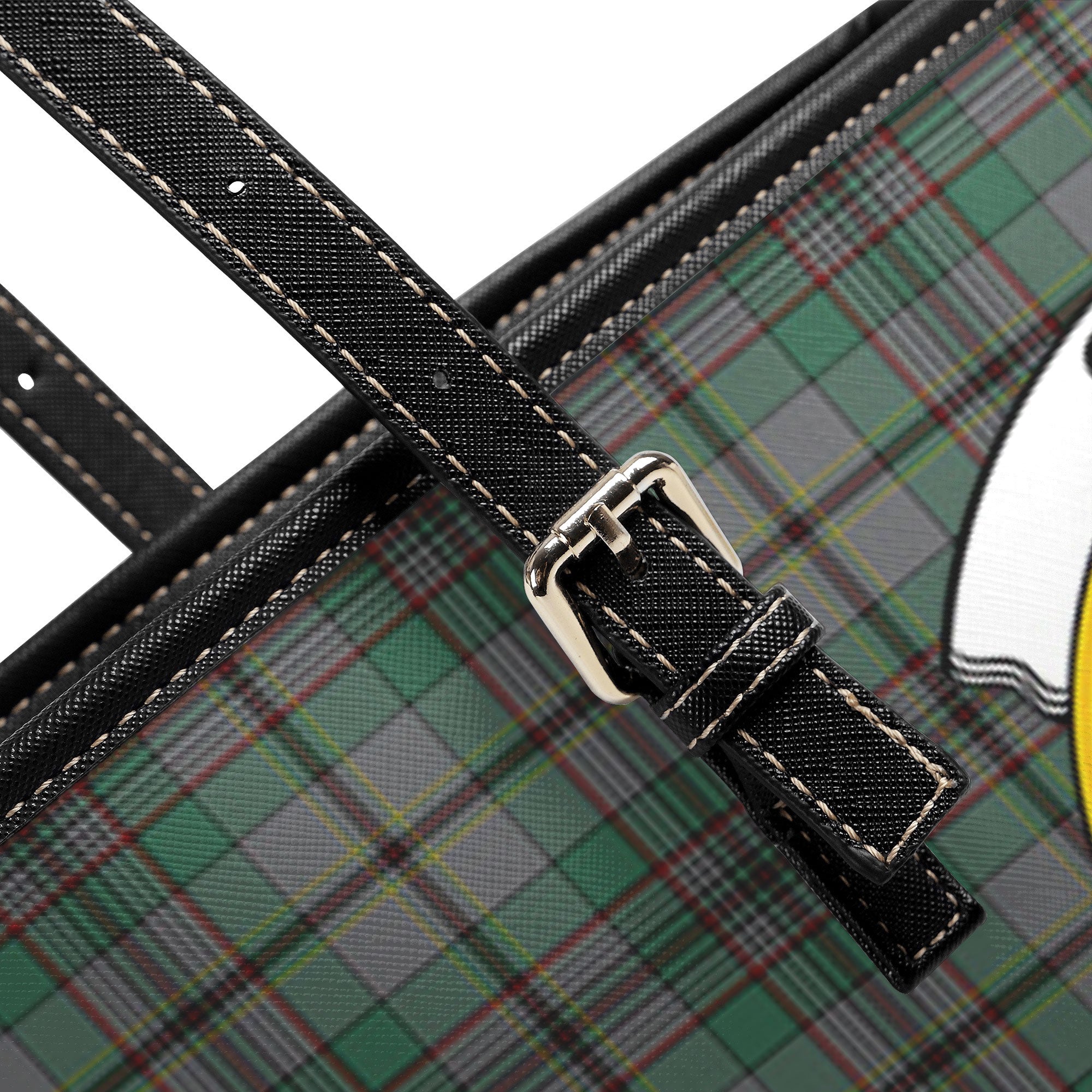 Craig Tartan Crest Leather Tote Bag