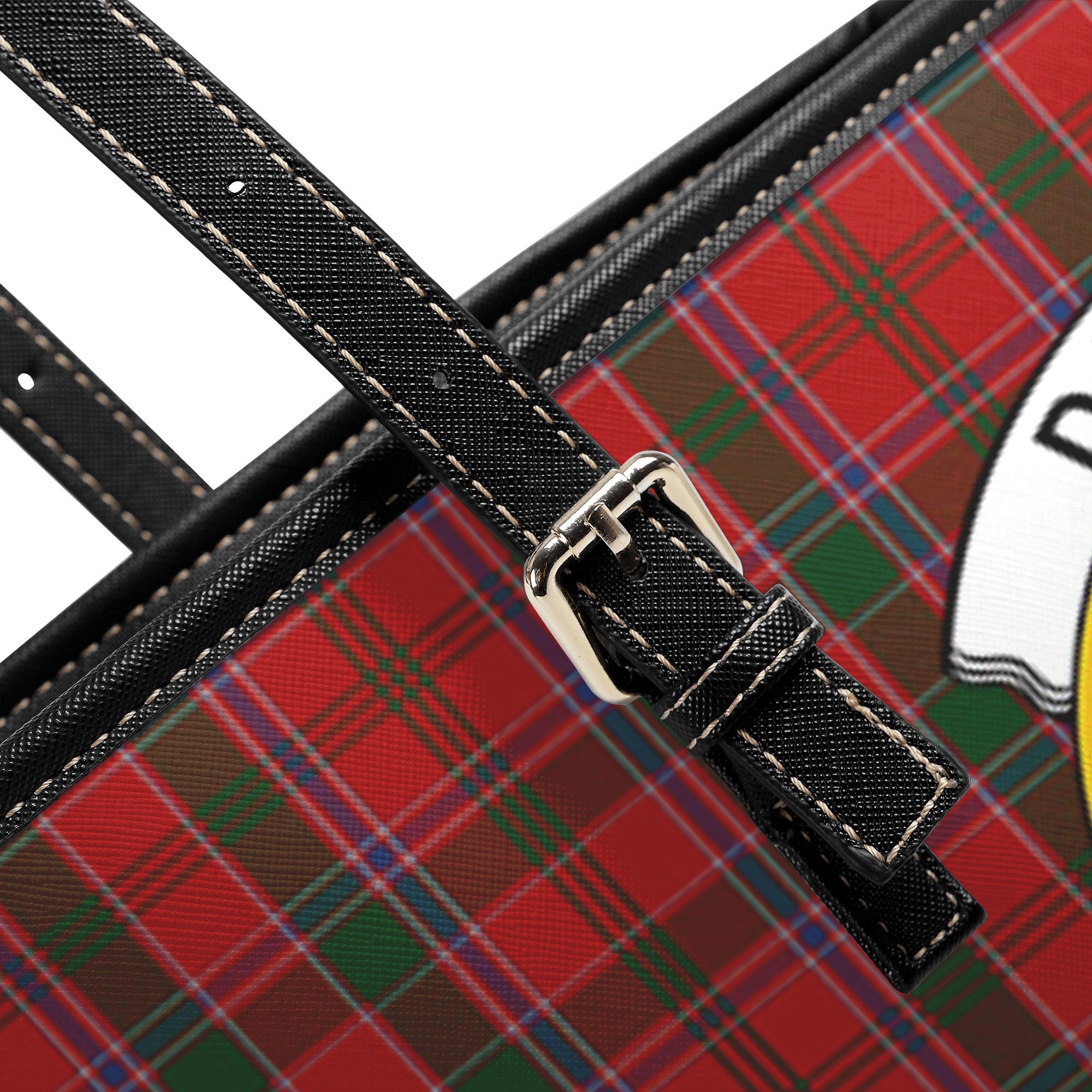 Dalzell Tartan Crest Leather Tote Bag