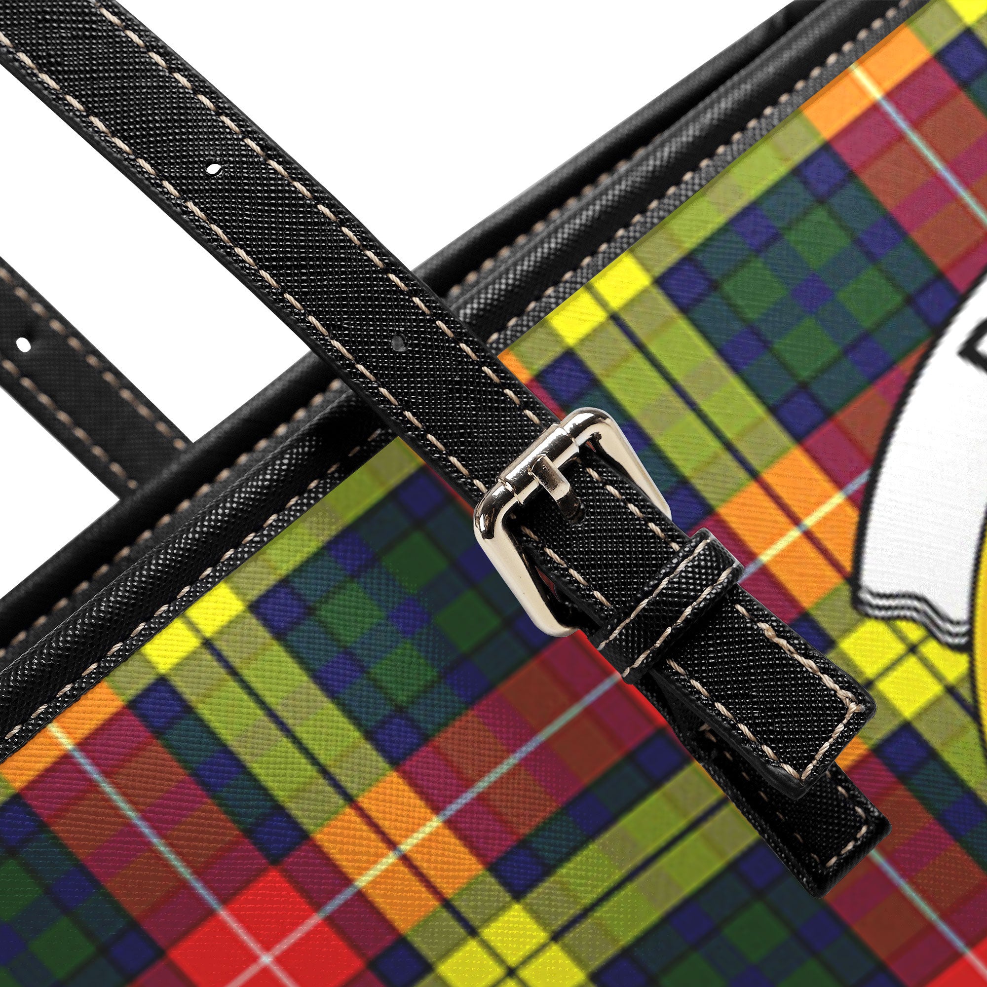 Dewar Tartan Crest Leather Tote Bag