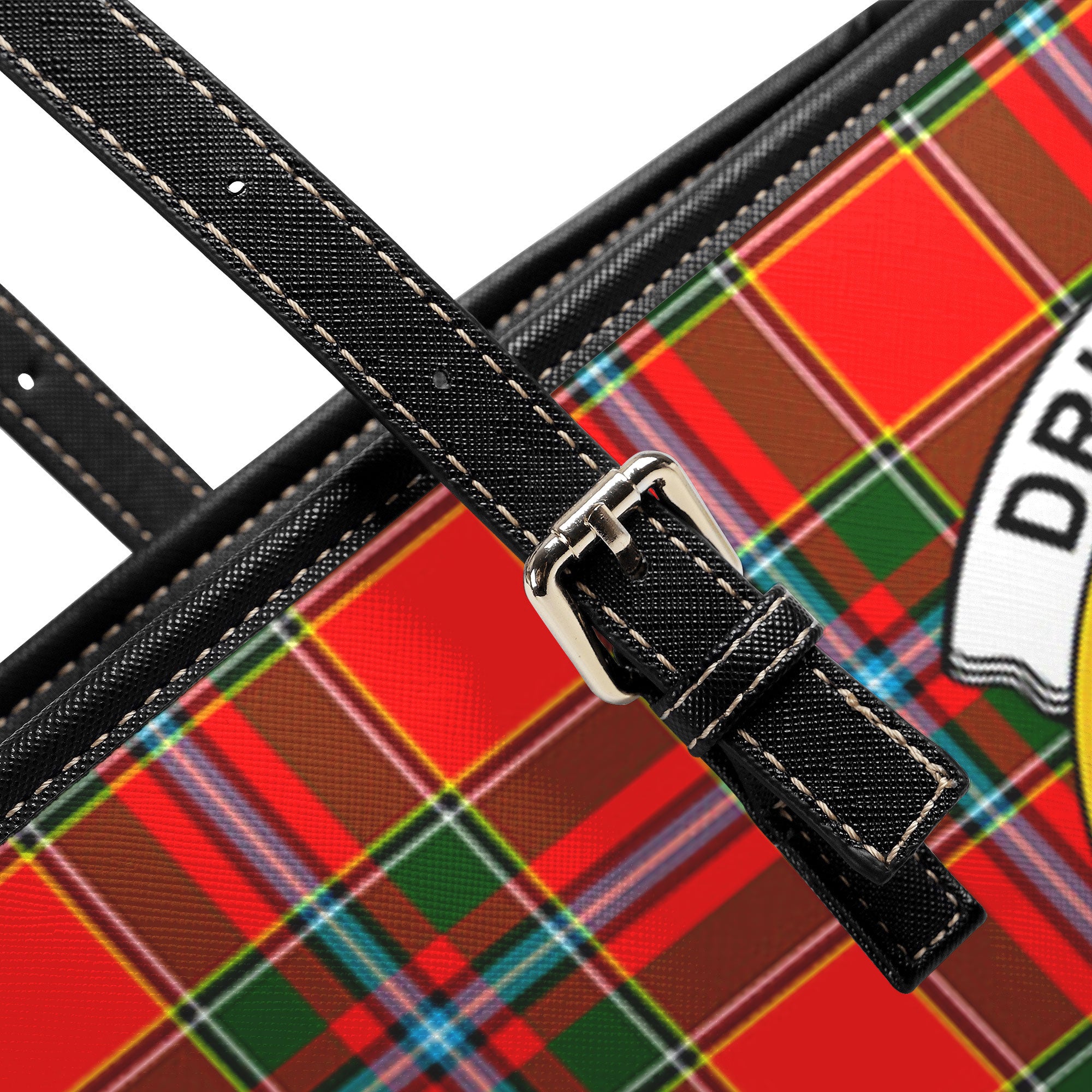 Drummond of Perth Tartan Crest Leather Tote Bag