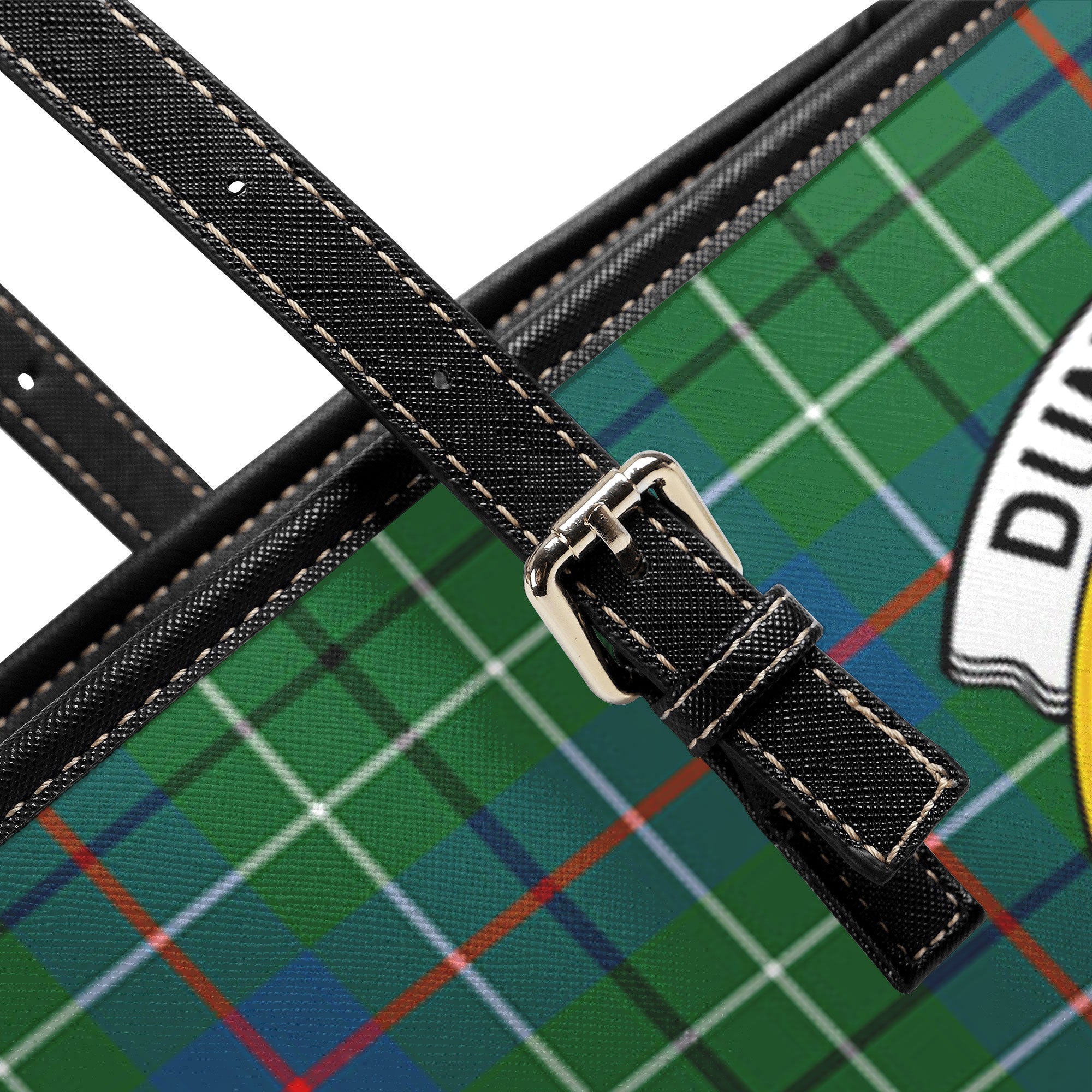 Duncanson Tartan Crest Leather Tote Bag