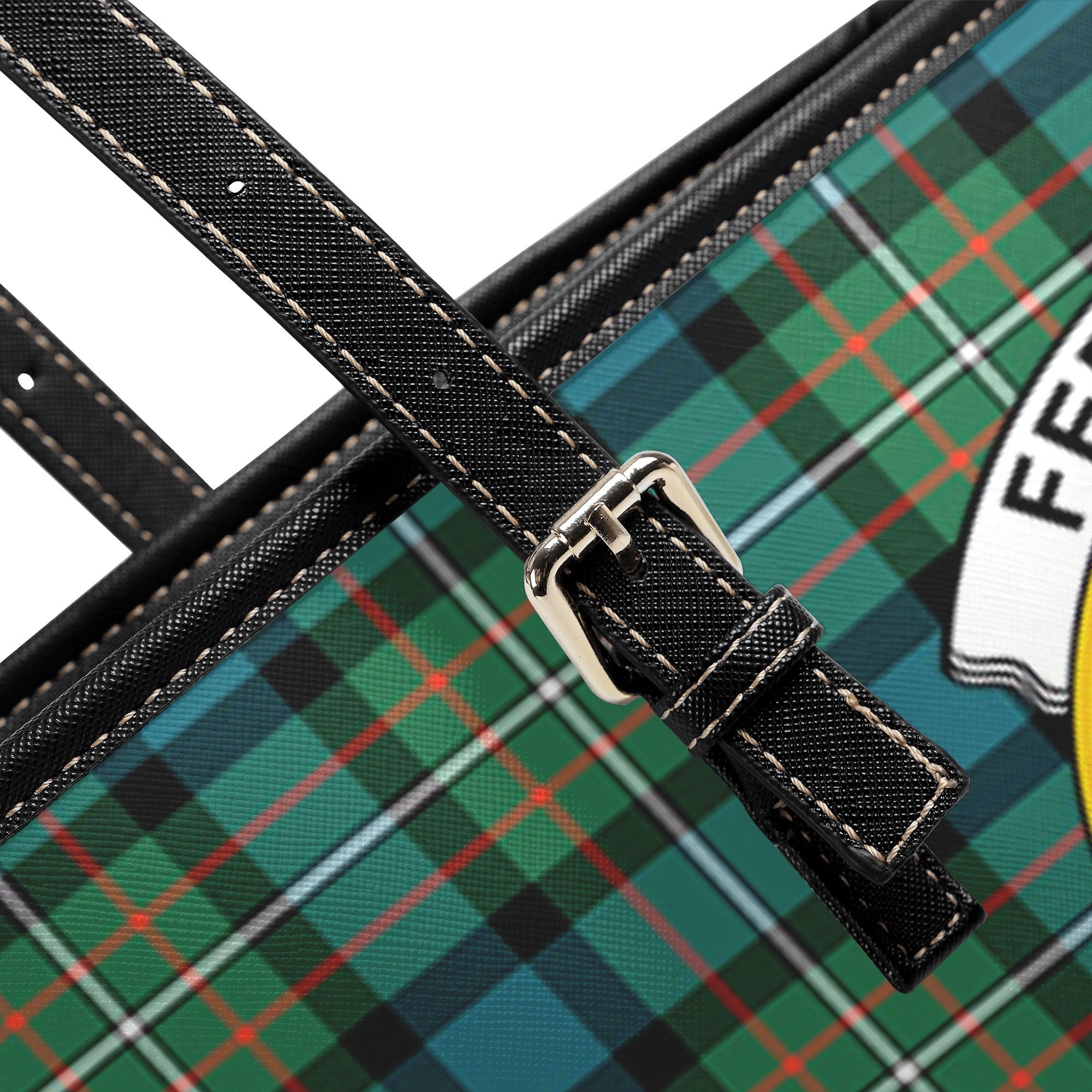 Ferguson Ancient Tartan Crest Leather Tote Bag