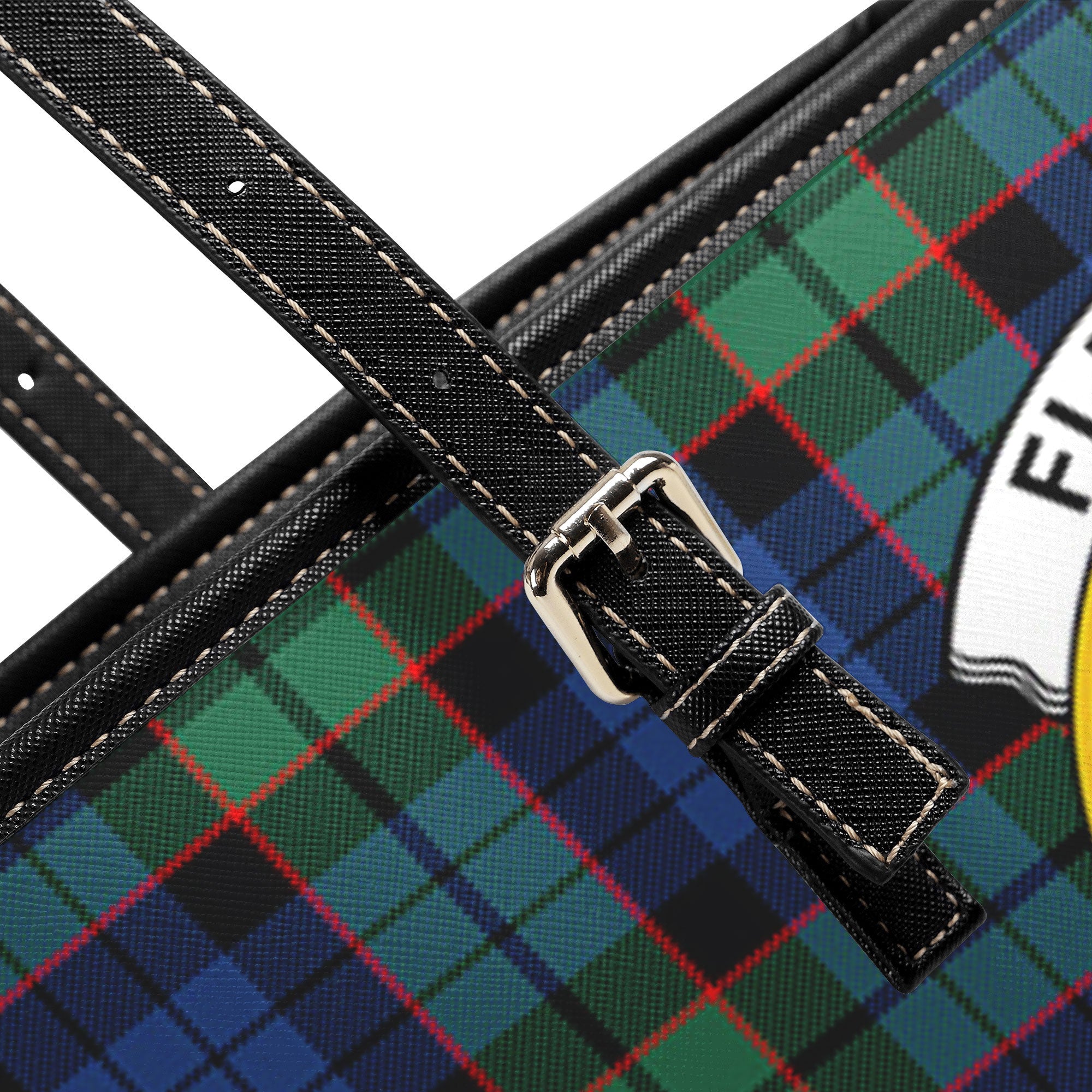 Fletcher Ancient Tartan Crest Leather Tote Bag