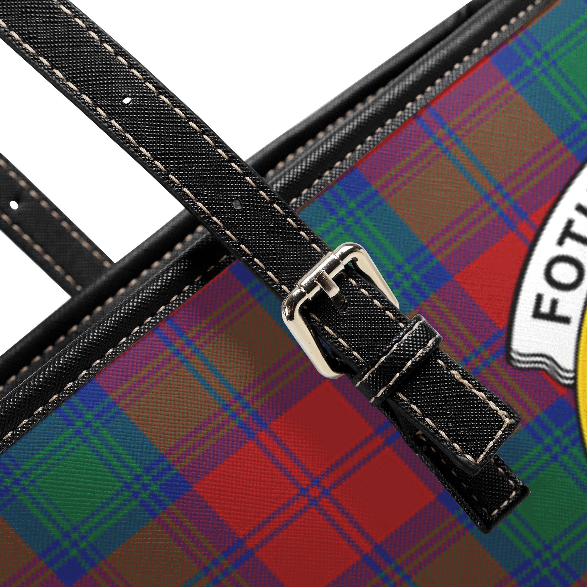 Fotheringham Tartan Crest Leather Tote Bag