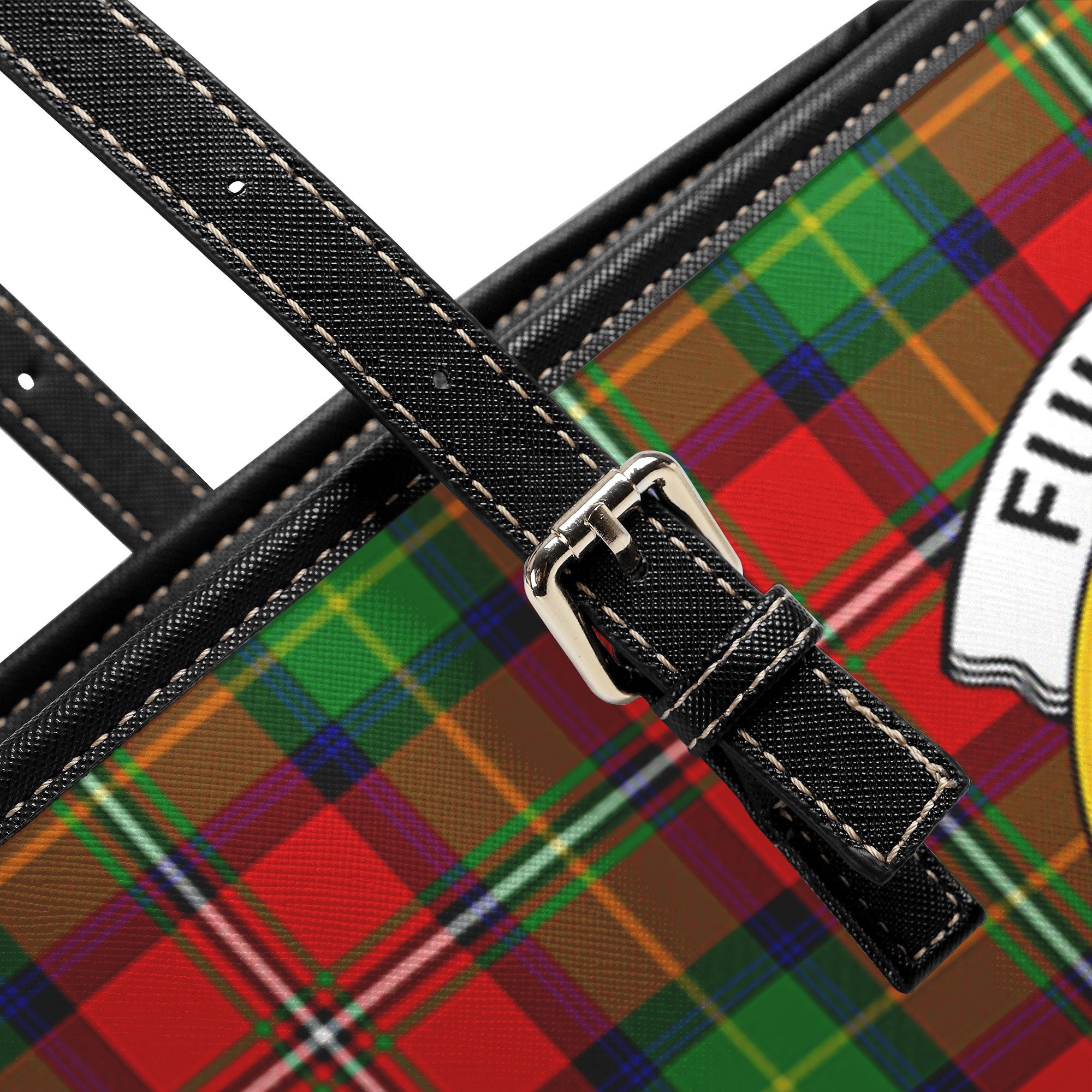 Fullarton Tartan Crest Leather Tote Bag