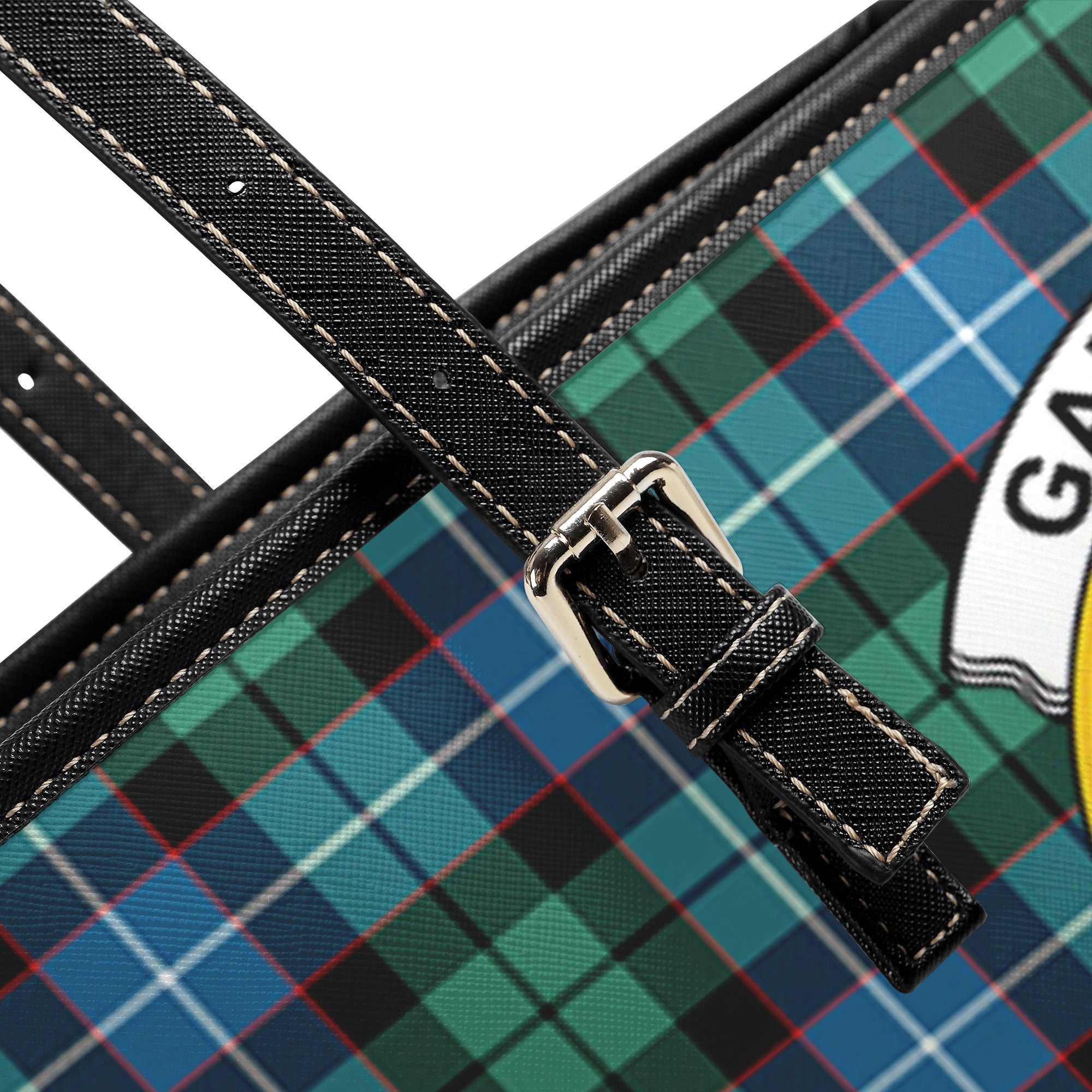 Galbraith Ancient Tartan Crest Leather Tote Bag