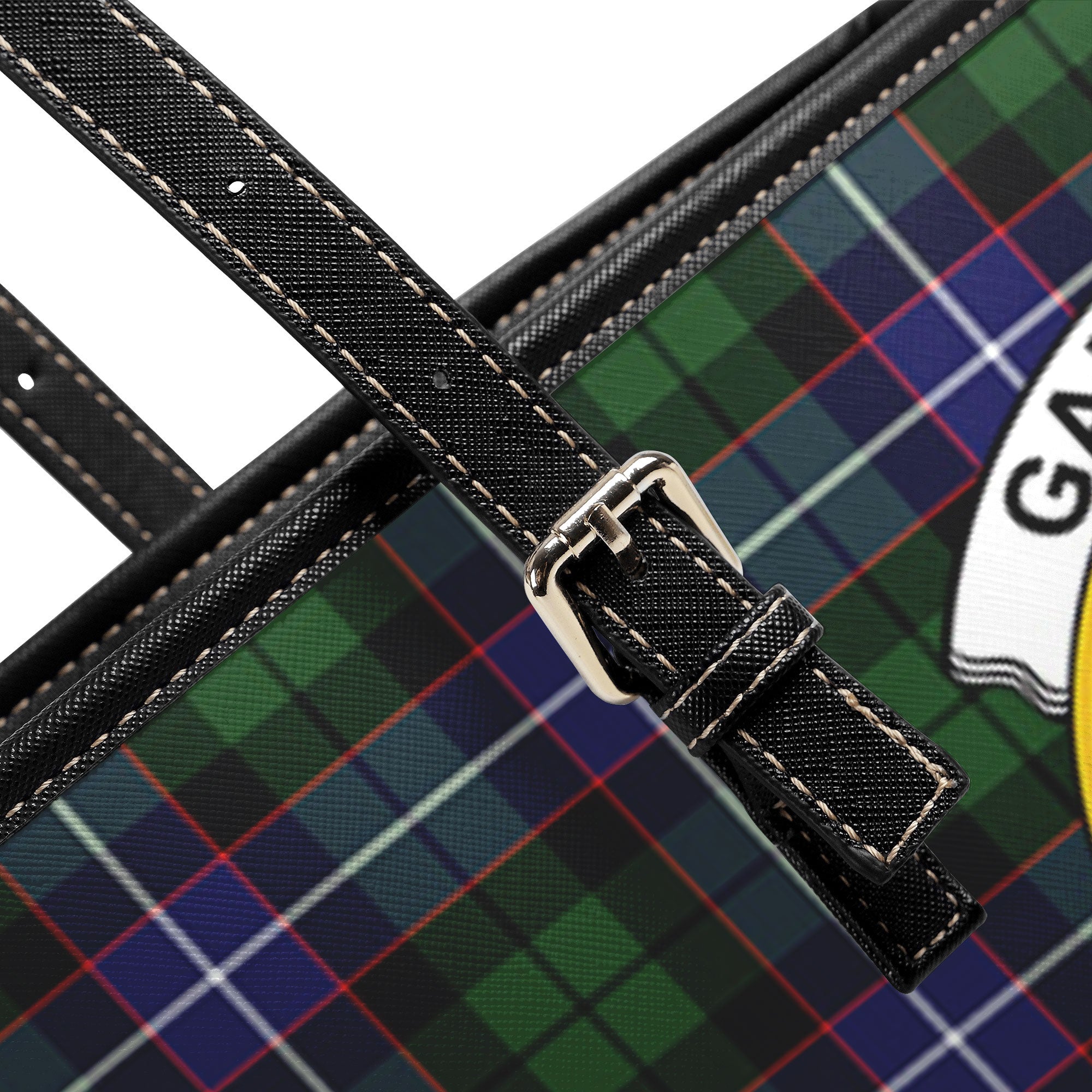 Galbraith Modern Tartan Crest Leather Tote Bag