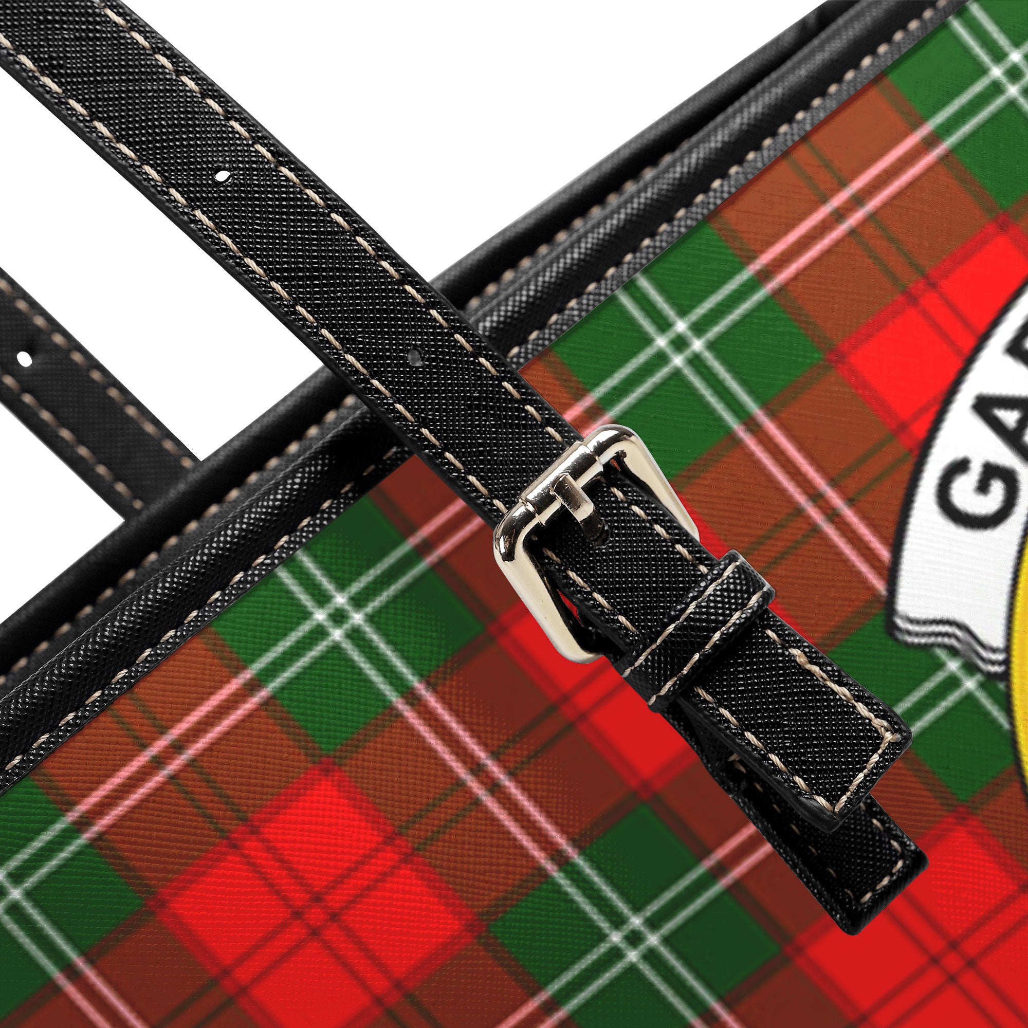 Gartshore Tartan Crest Leather Tote Bag