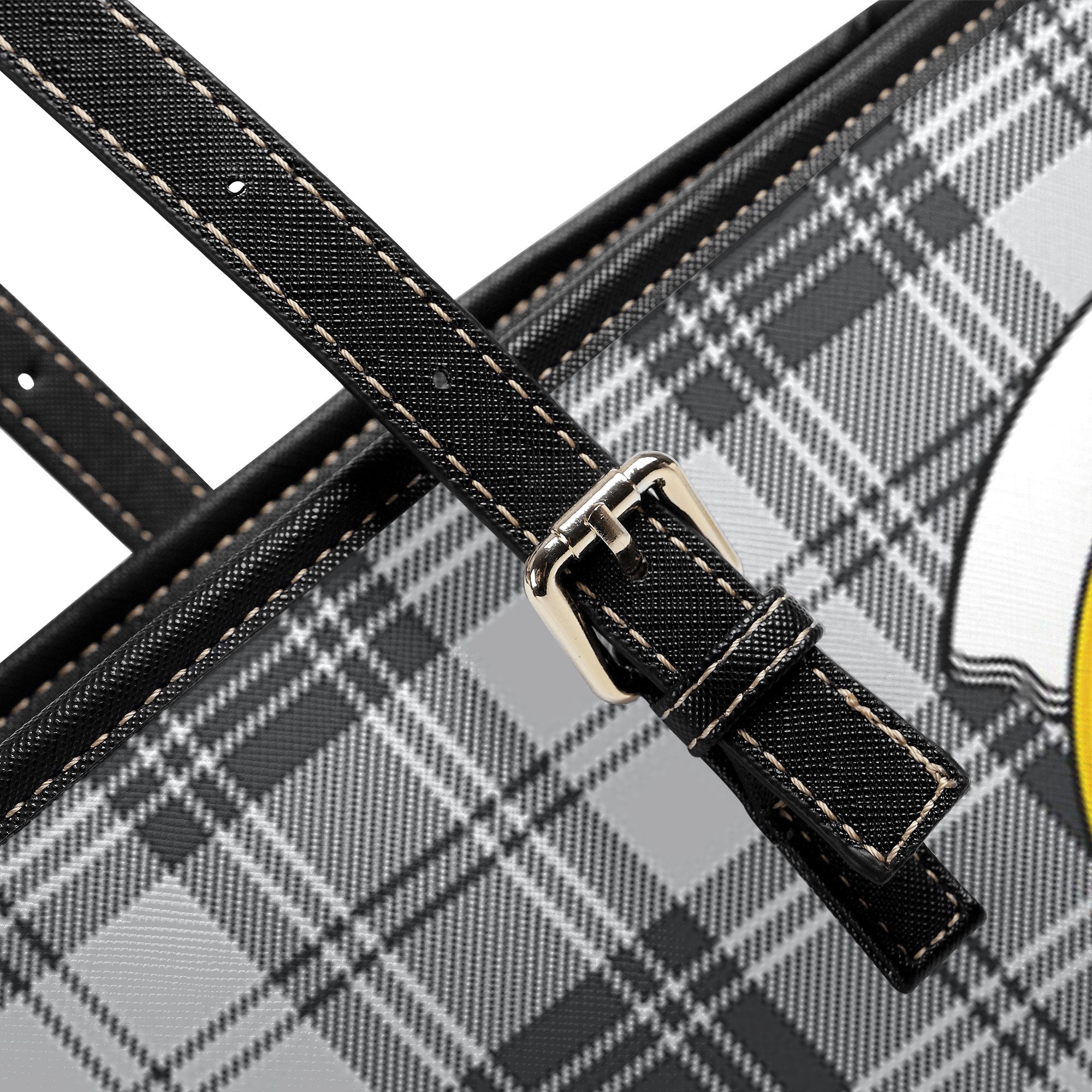 Glen Tartan Crest Leather Tote Bag