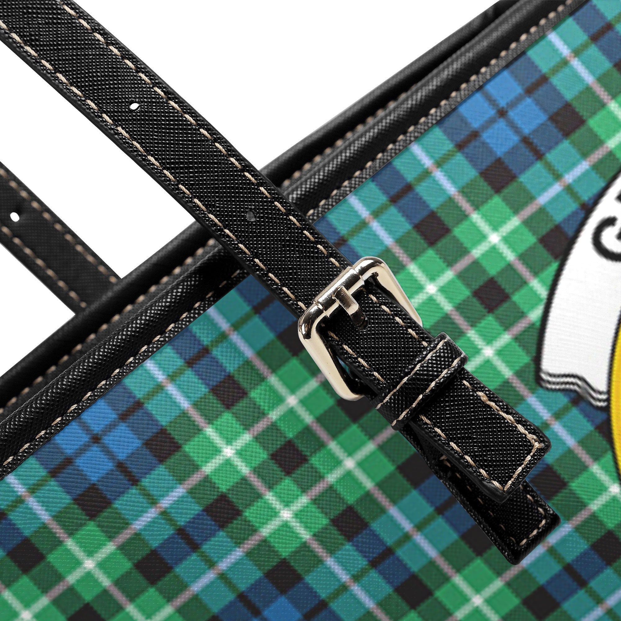 Graham of Montrose Ancient Tartan Crest Leather Tote Bag