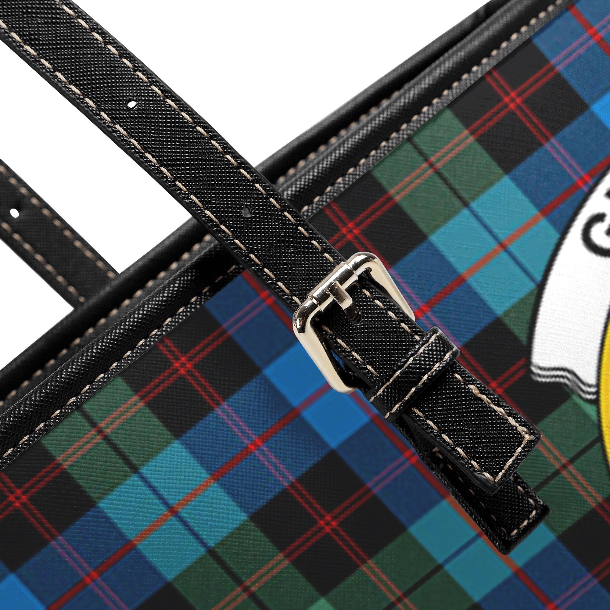 Guthrie Ancient Tartan Crest Leather Tote Bag