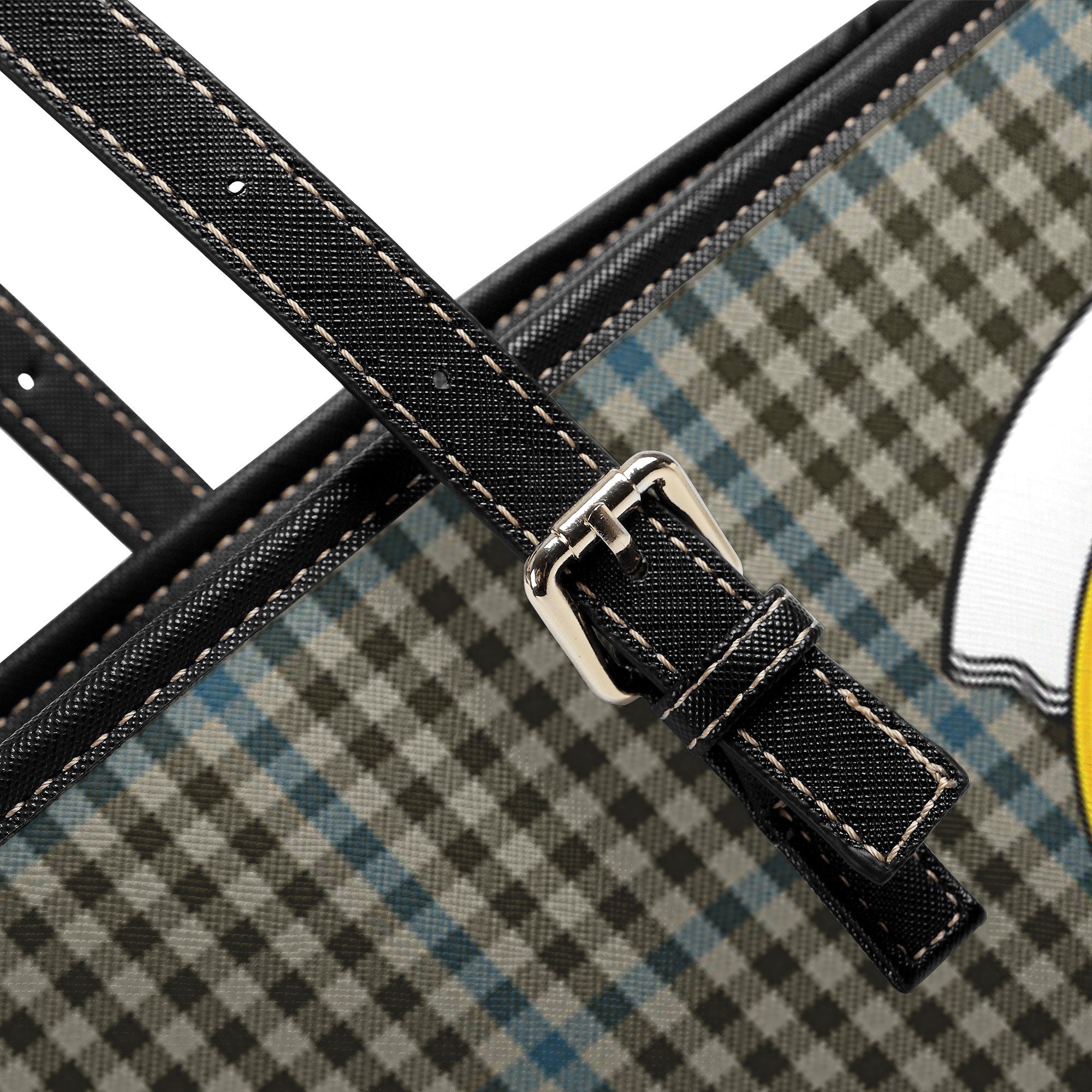 Haig Check Tartan Crest Leather Tote Bag