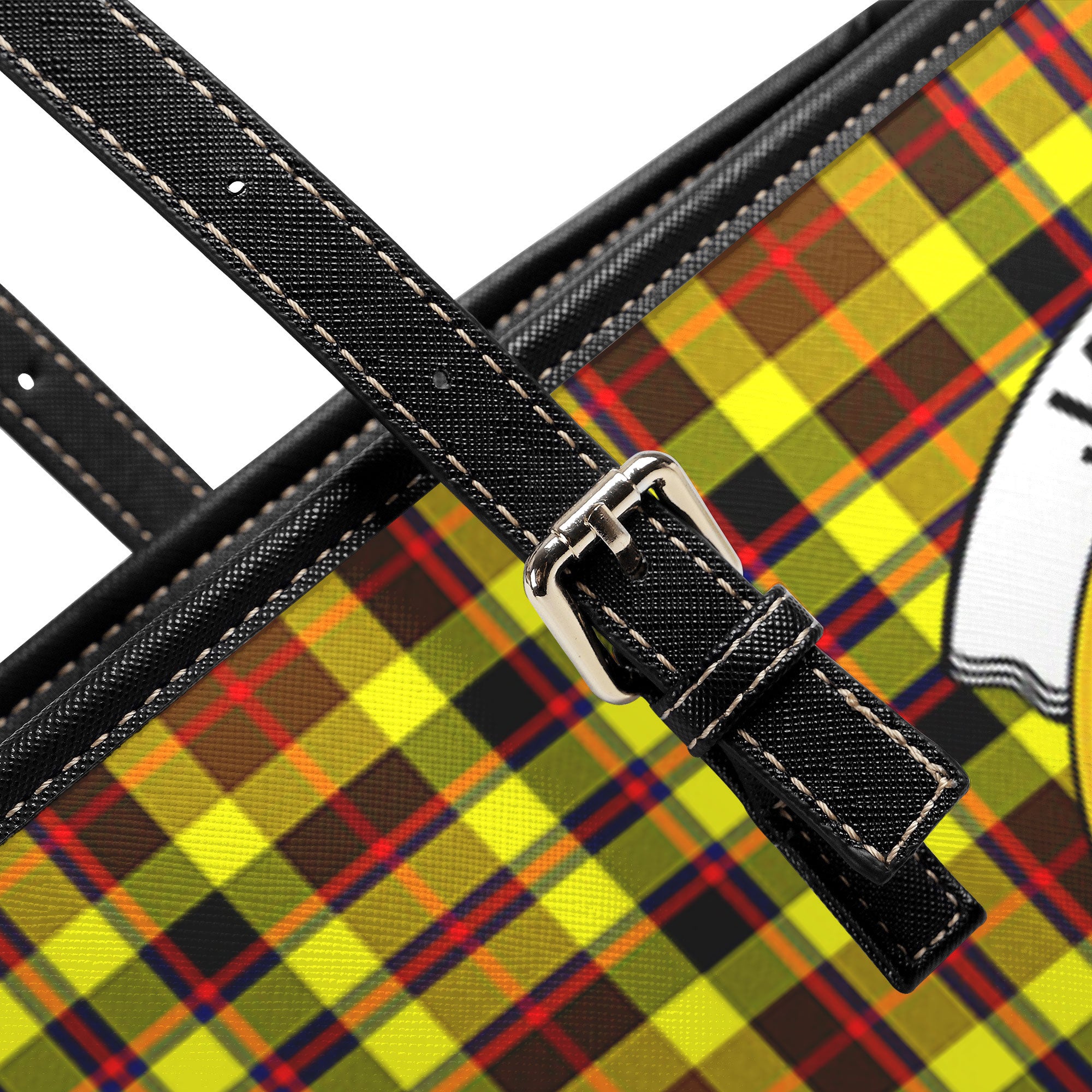 Jardine Tartan Crest Leather Tote Bag