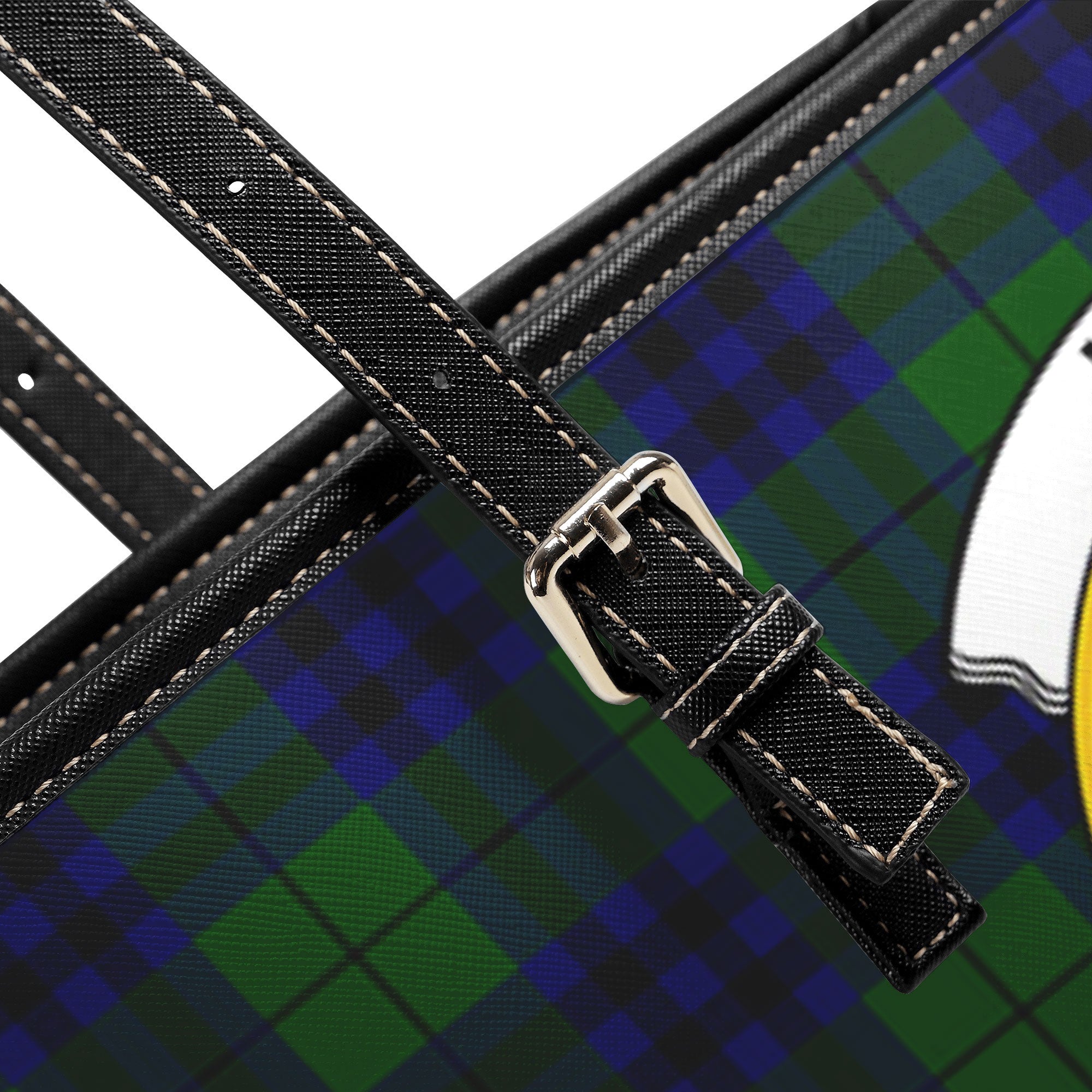 Keith Modern Tartan Crest Leather Tote Bag