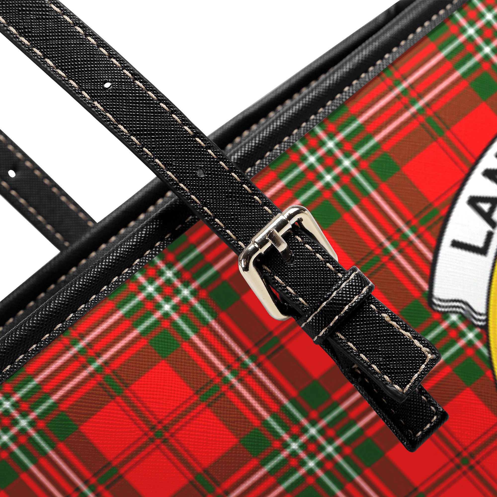 Langlands Tartan Crest Leather Tote Bag