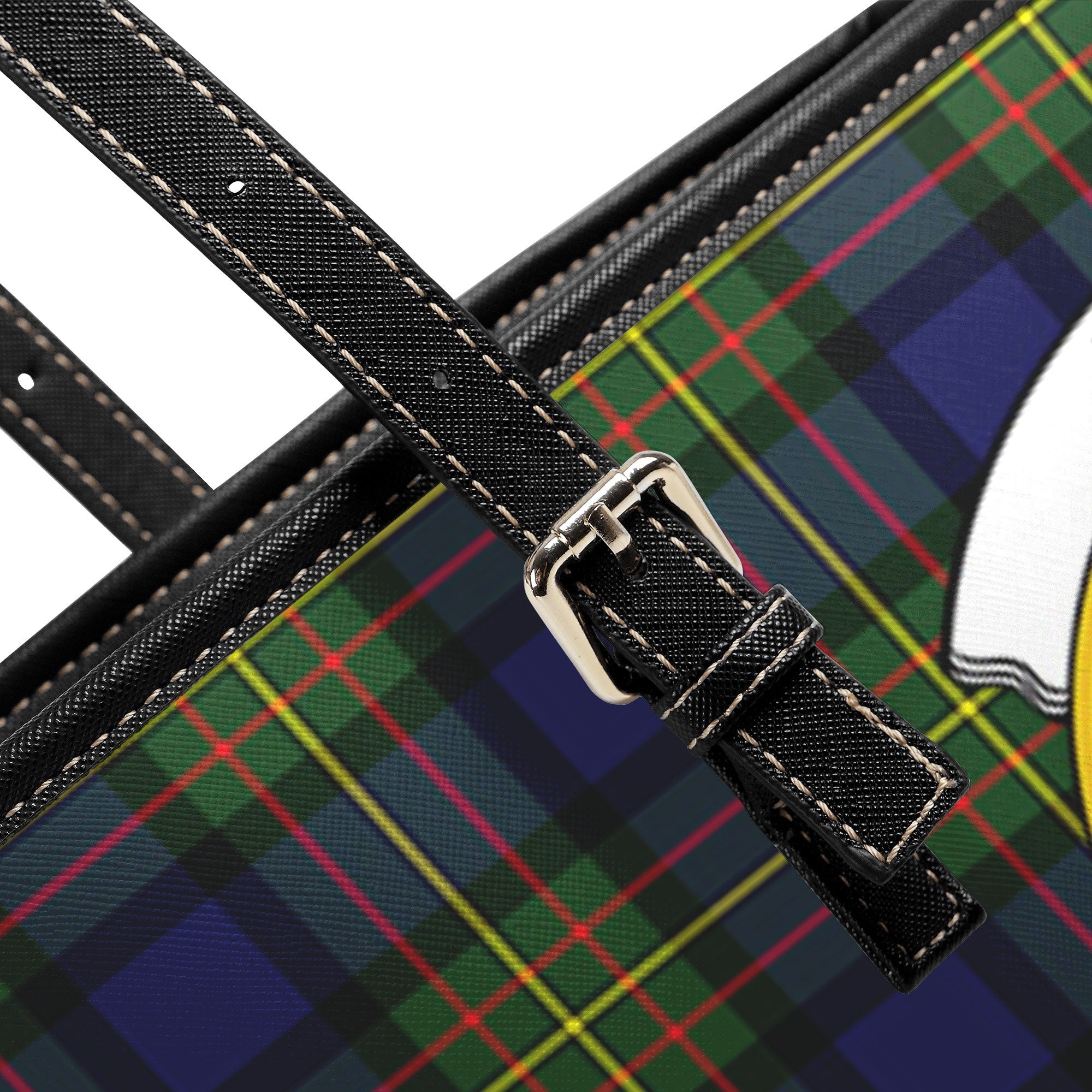 Laws Tartan Crest Leather Tote Bag