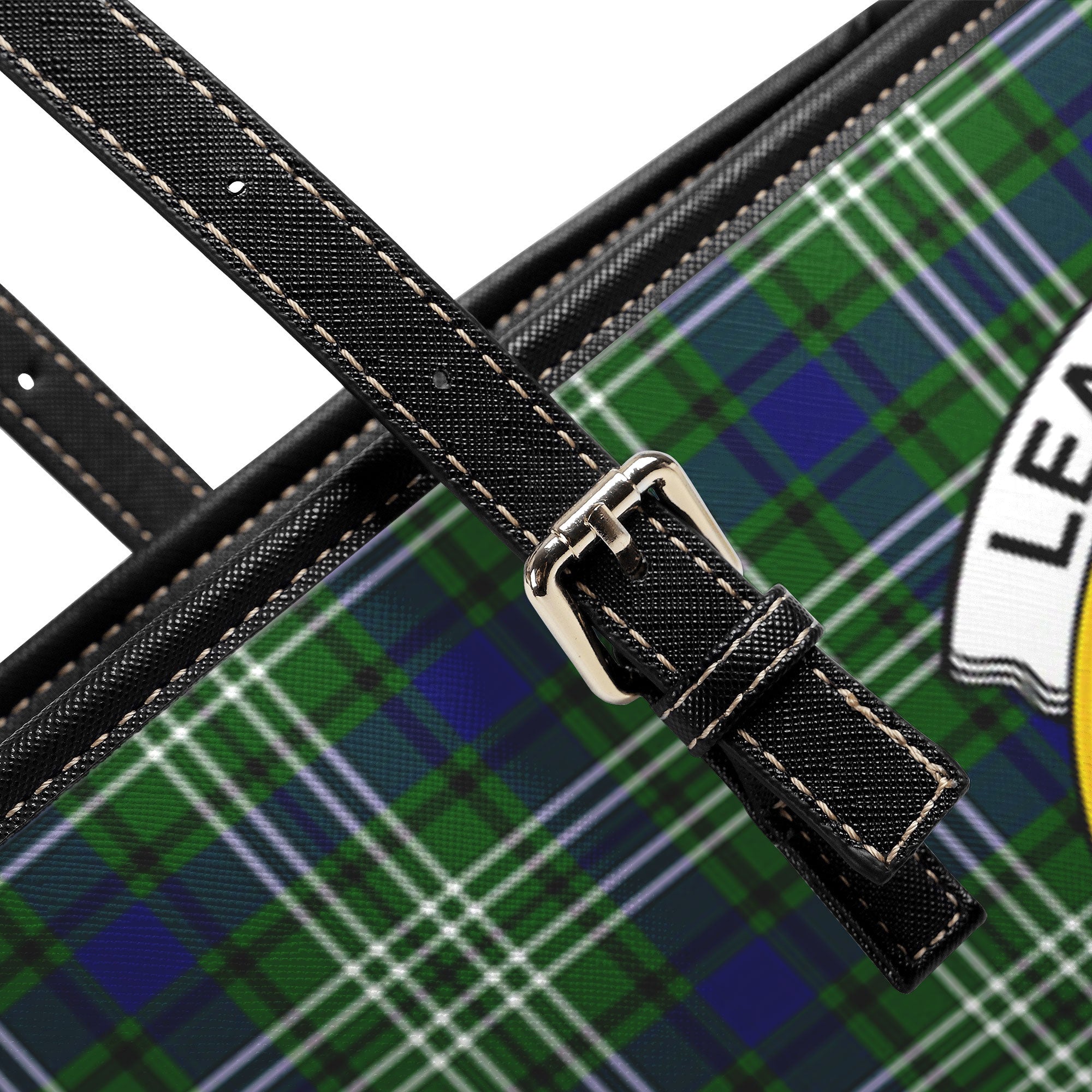 Learmonth Tartan Crest Leather Tote Bag