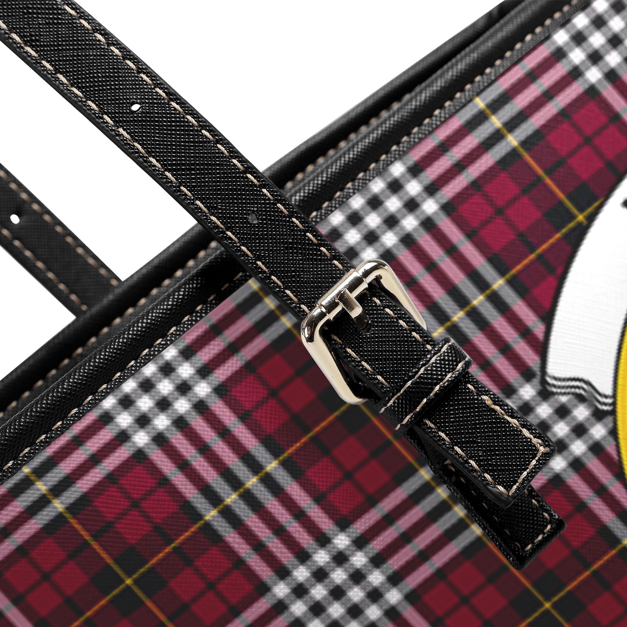 Little Tartan Crest Leather Tote Bag