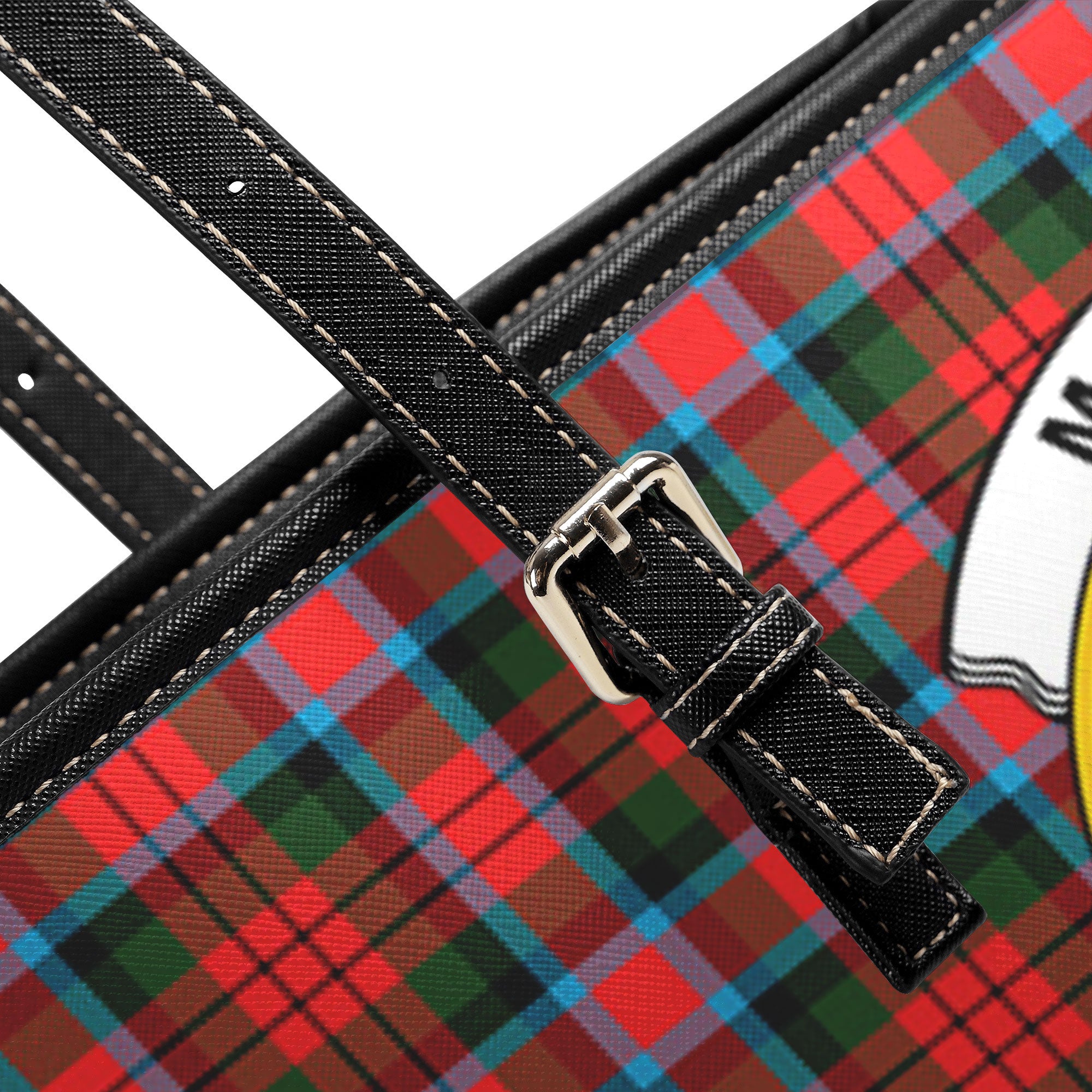 MacDuff Modern Tartan Crest Leather Tote Bag