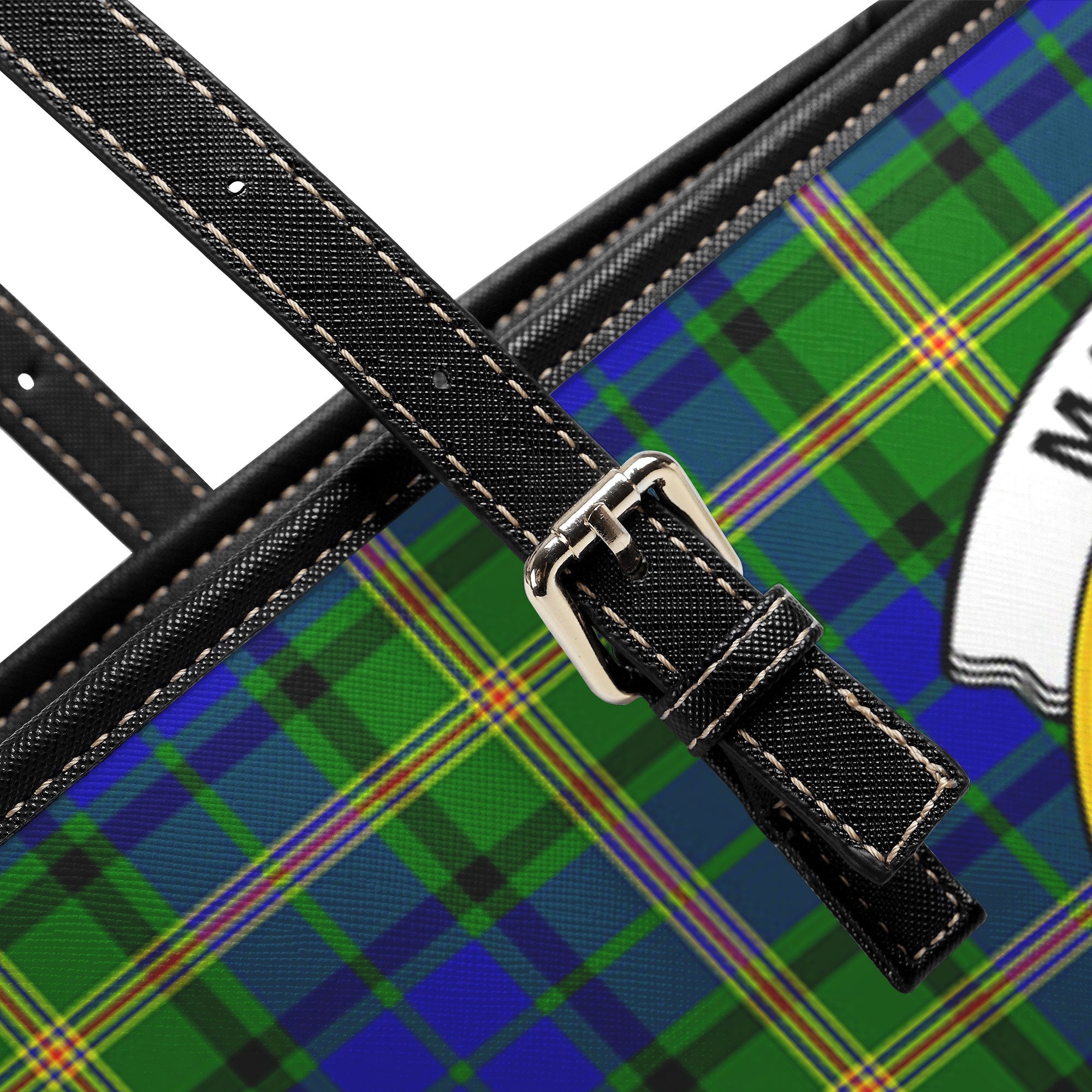 Maitland Tartan Crest Leather Tote Bag