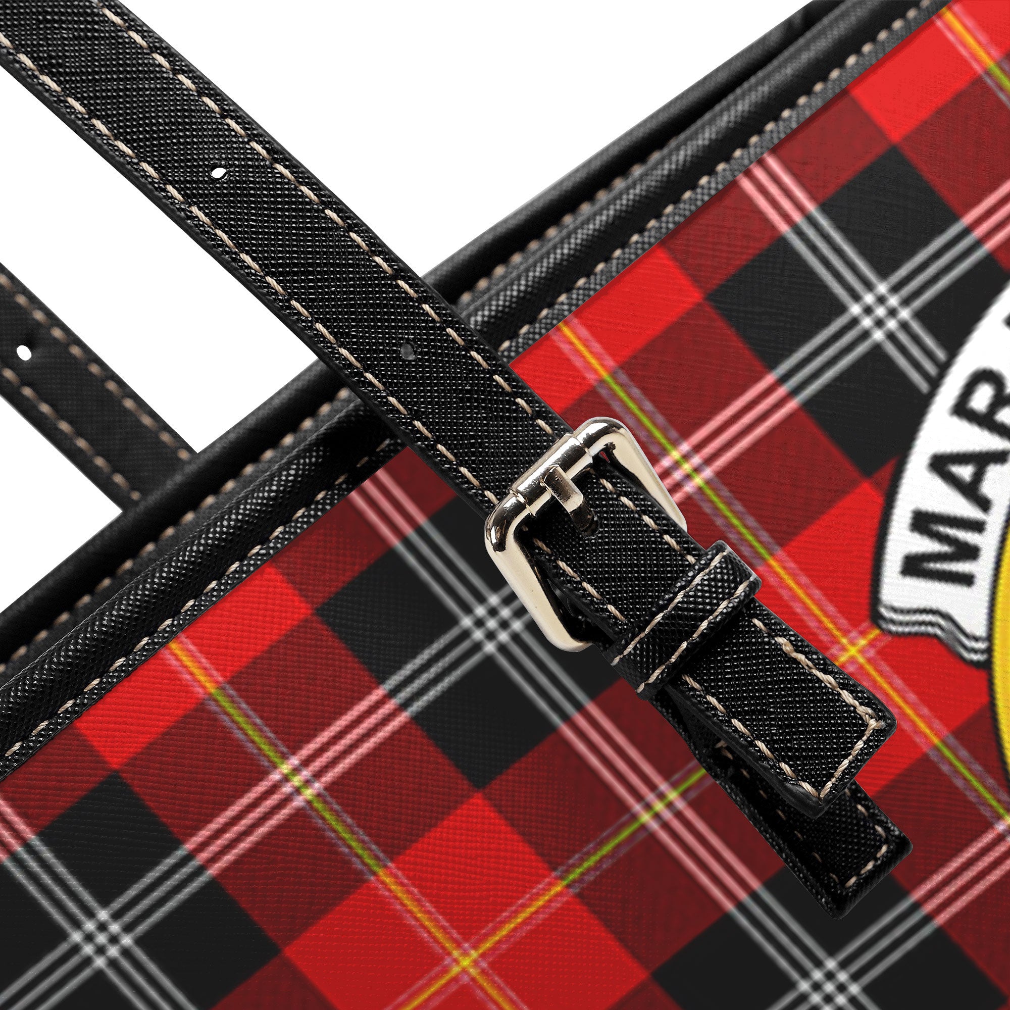 Marjoribanks Tartan Crest Leather Tote Bag