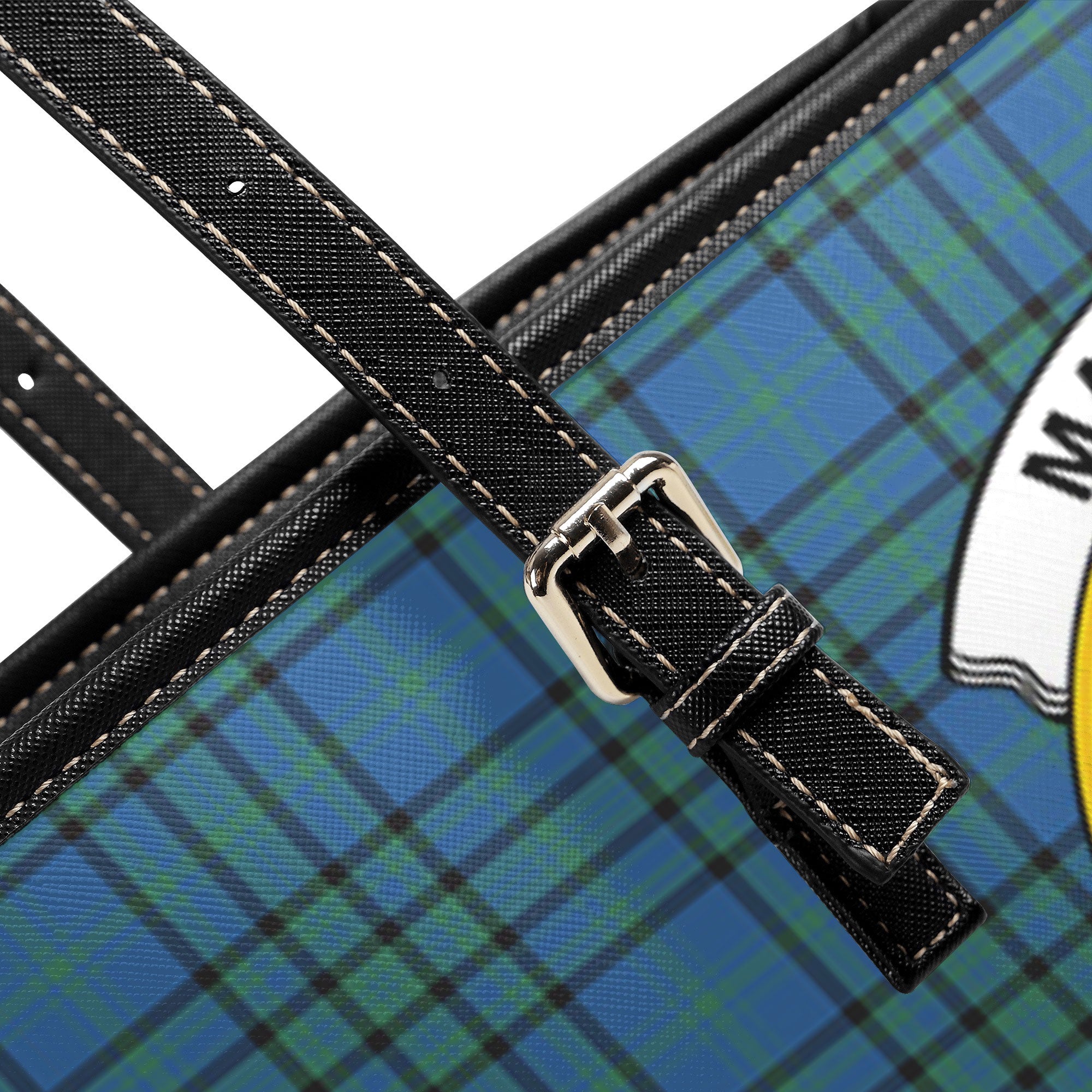 Matheson Hunting Ancient Tartan Crest Leather Tote Bag