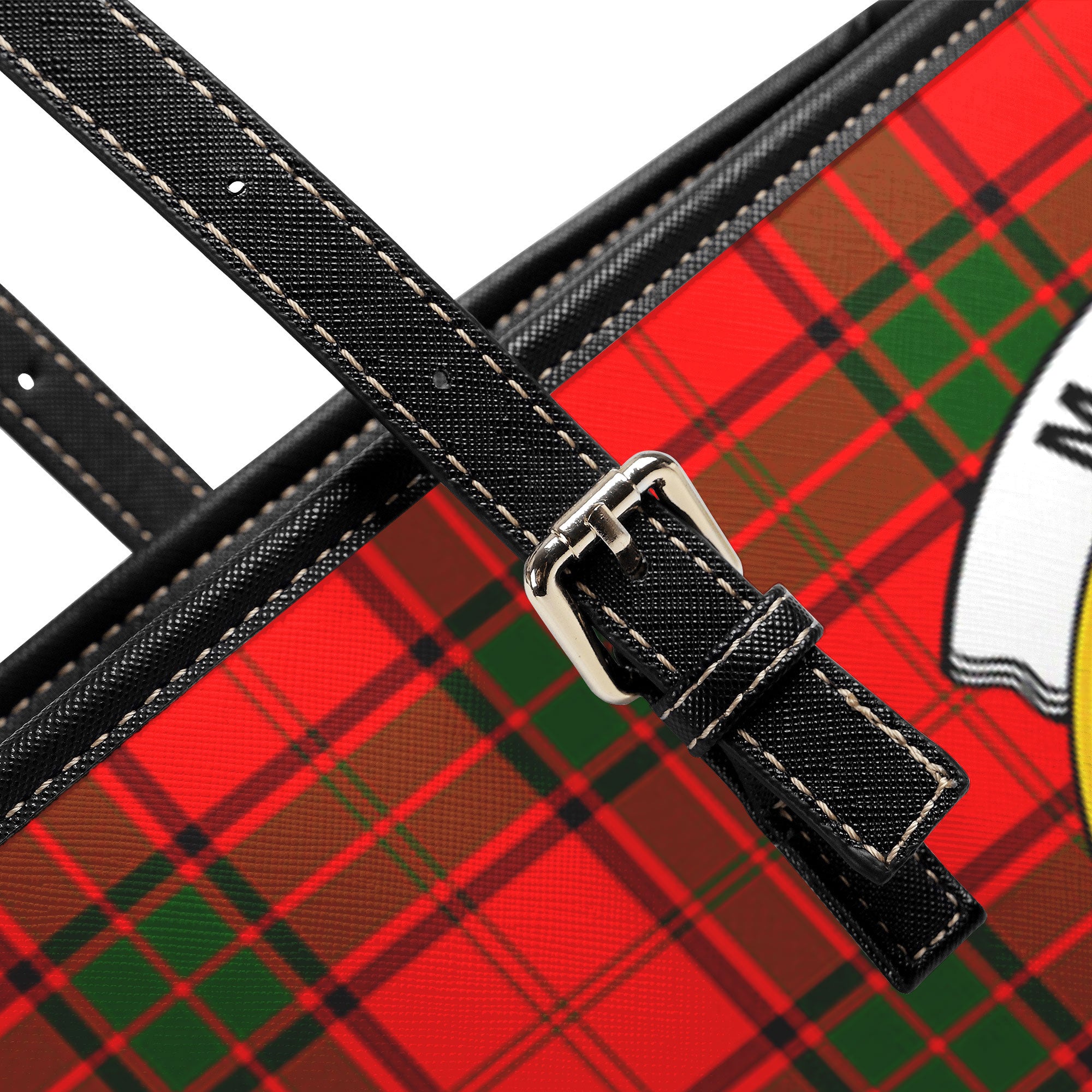 Maxwell Modern Tartan Crest Leather Tote Bag