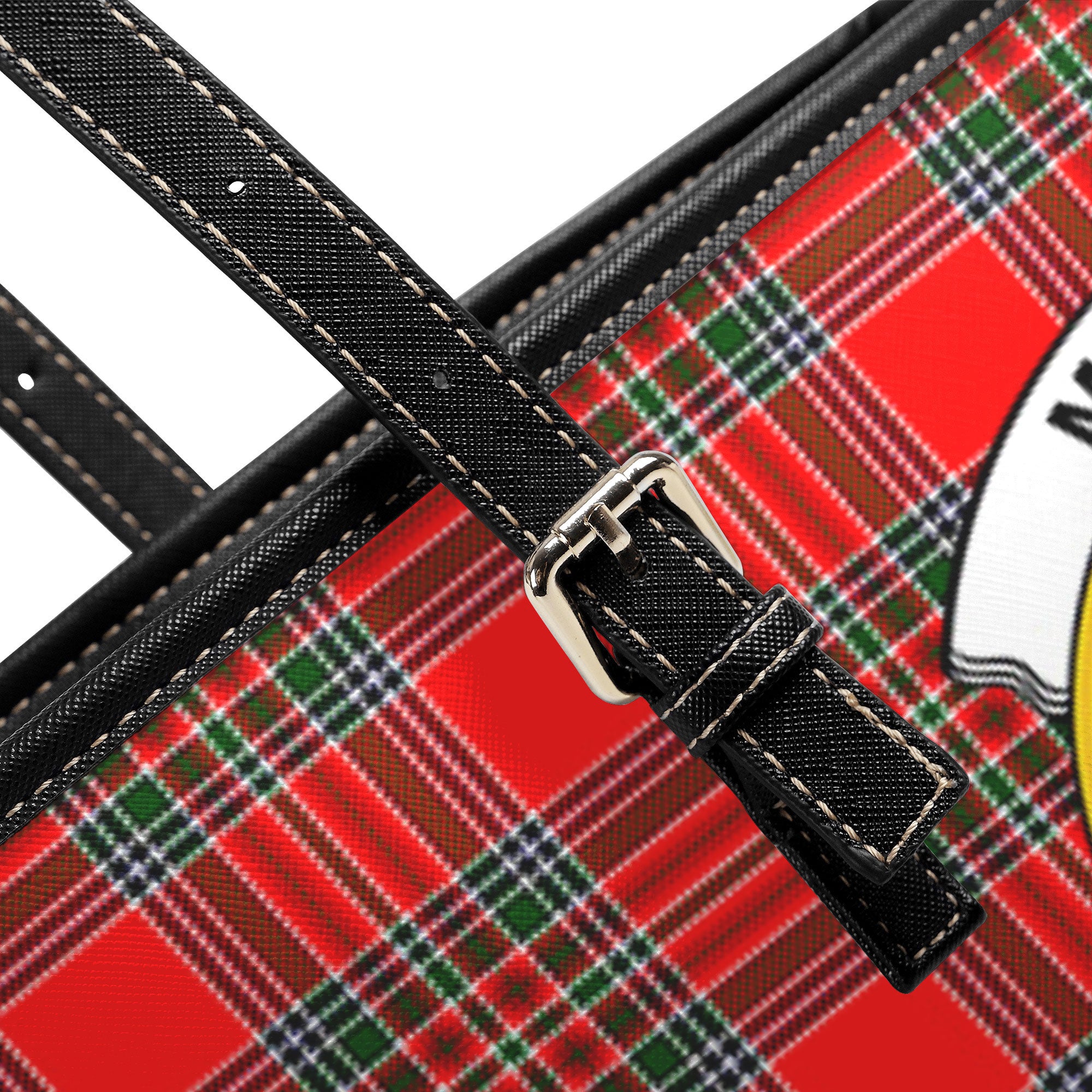 McBean Tartan Crest Leather Tote Bag