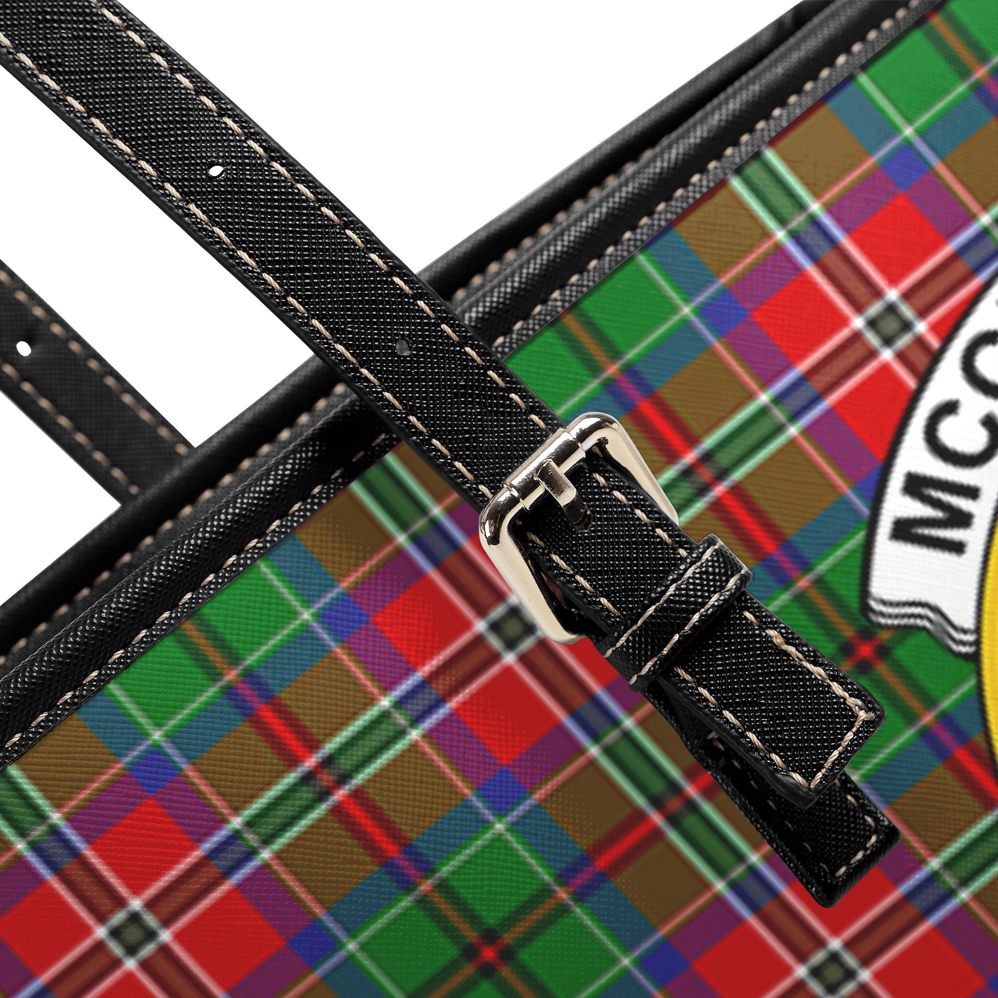 McCullough Tartan Crest Leather Tote Bag