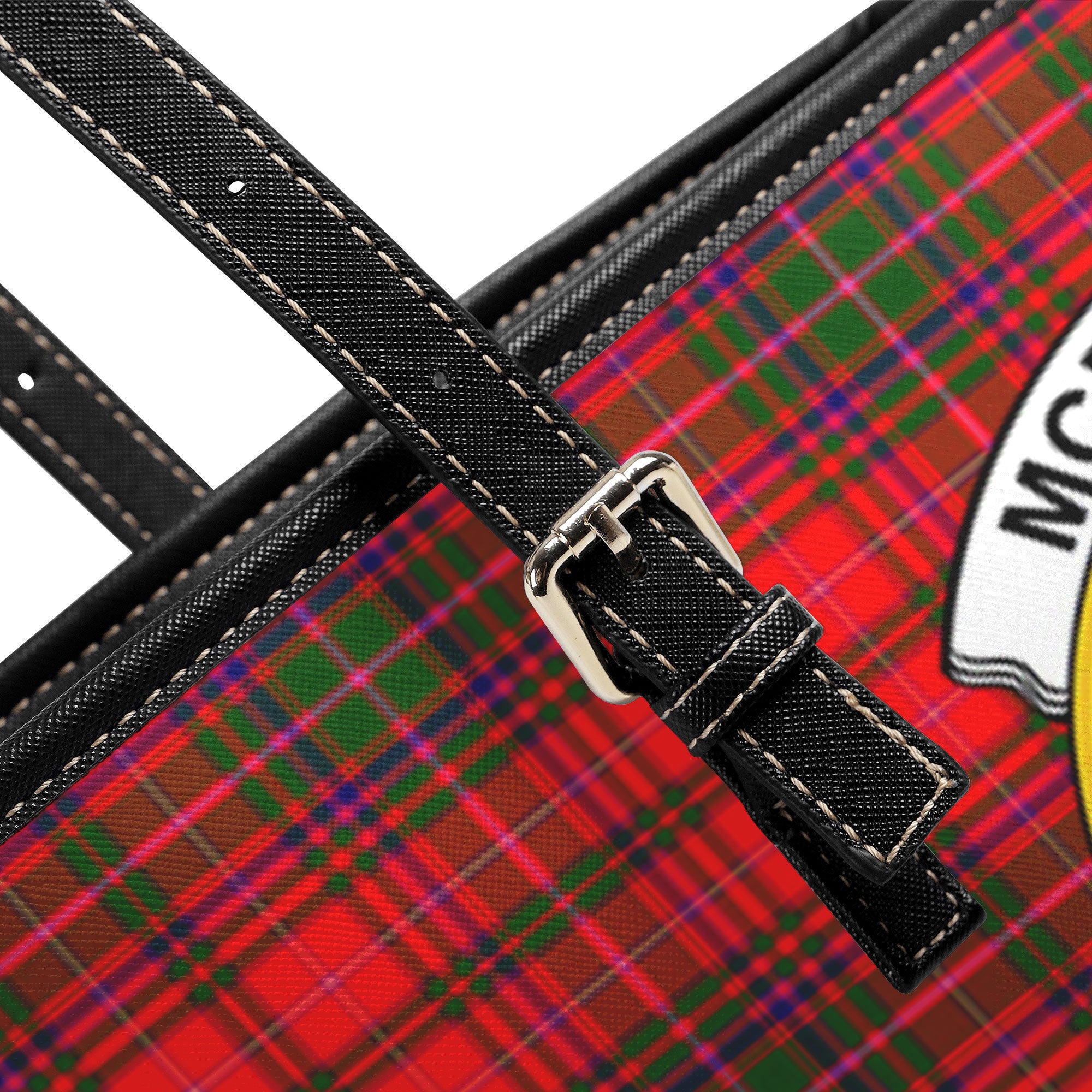 McDougall Tartan Crest Leather Tote Bag