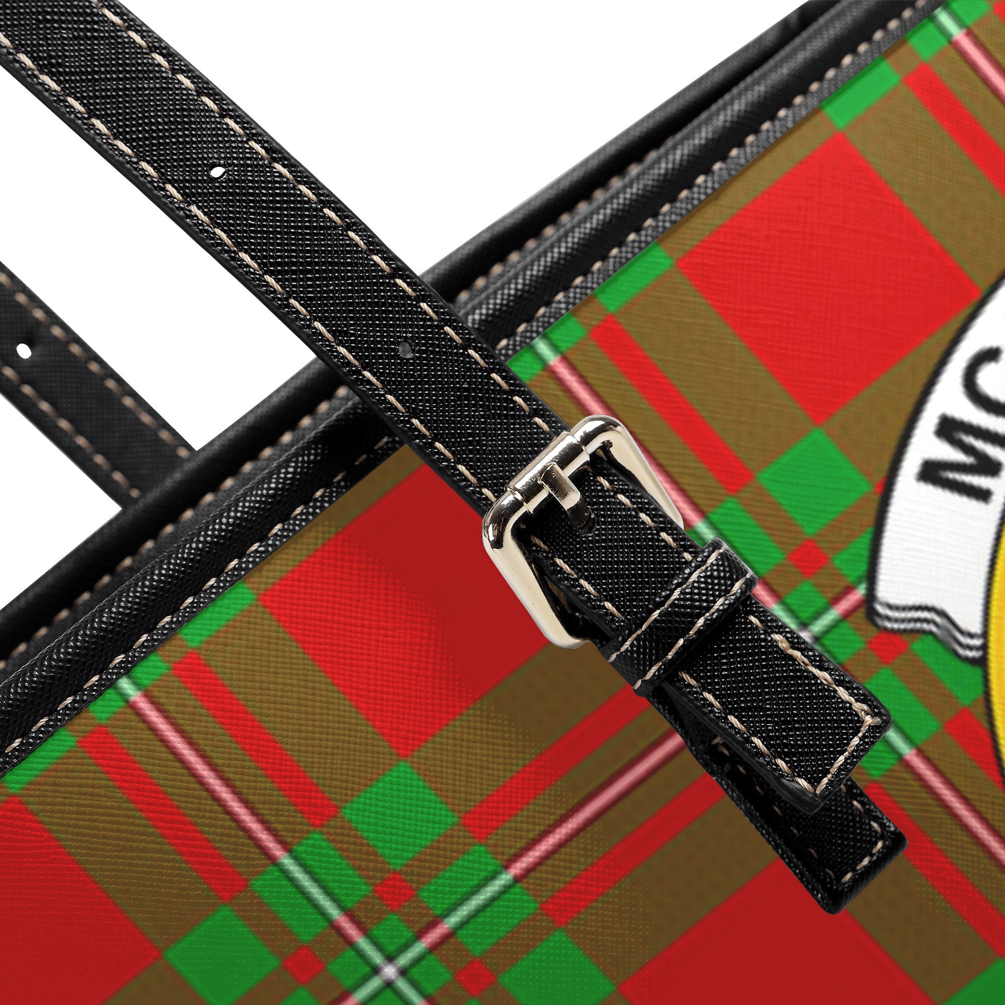 McGregor Modern Tartan Crest Leather Tote Bag