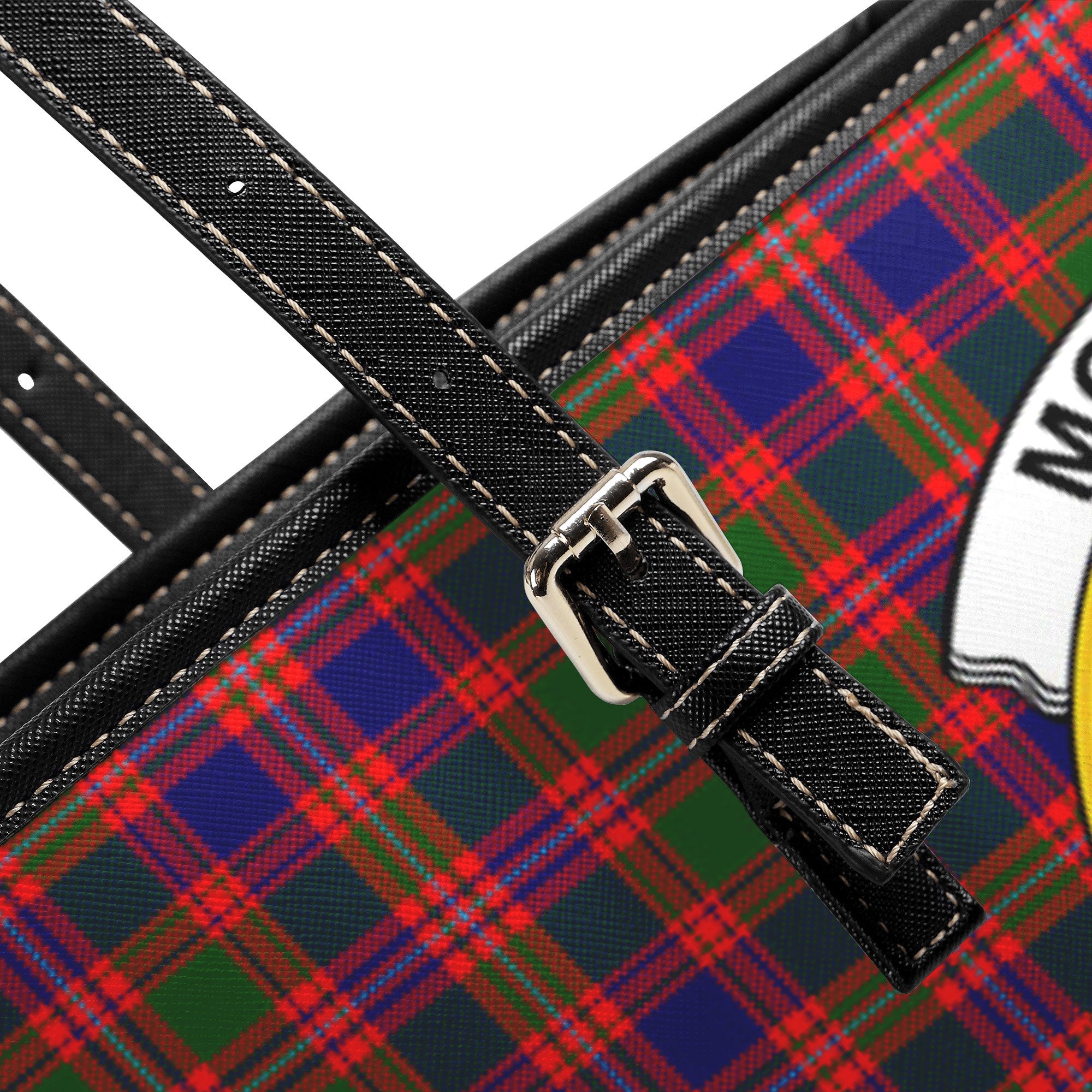 McIntyre Modern Tartan Crest Leather Tote Bag