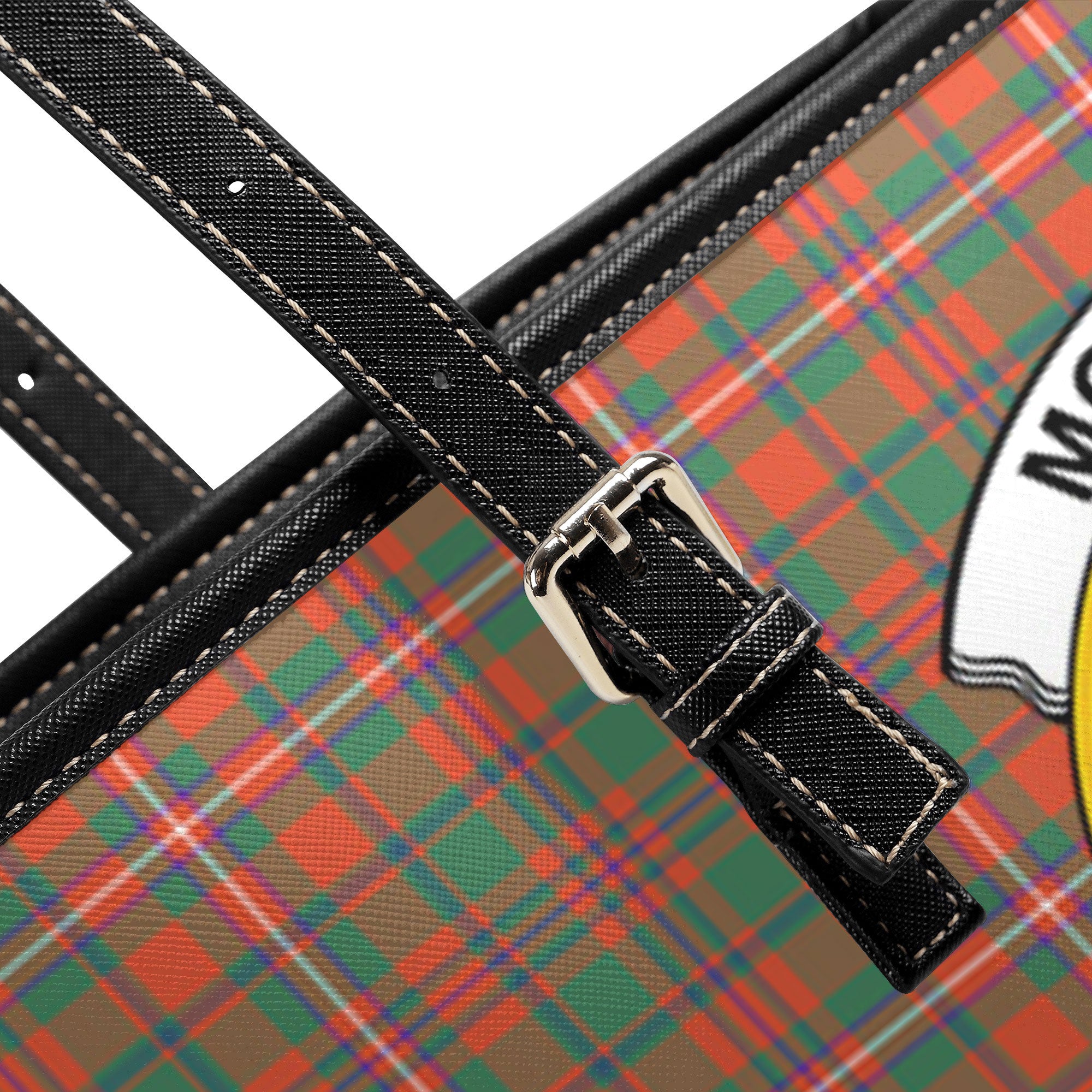 McKinnon Ancient Tartan Crest Leather Tote Bag