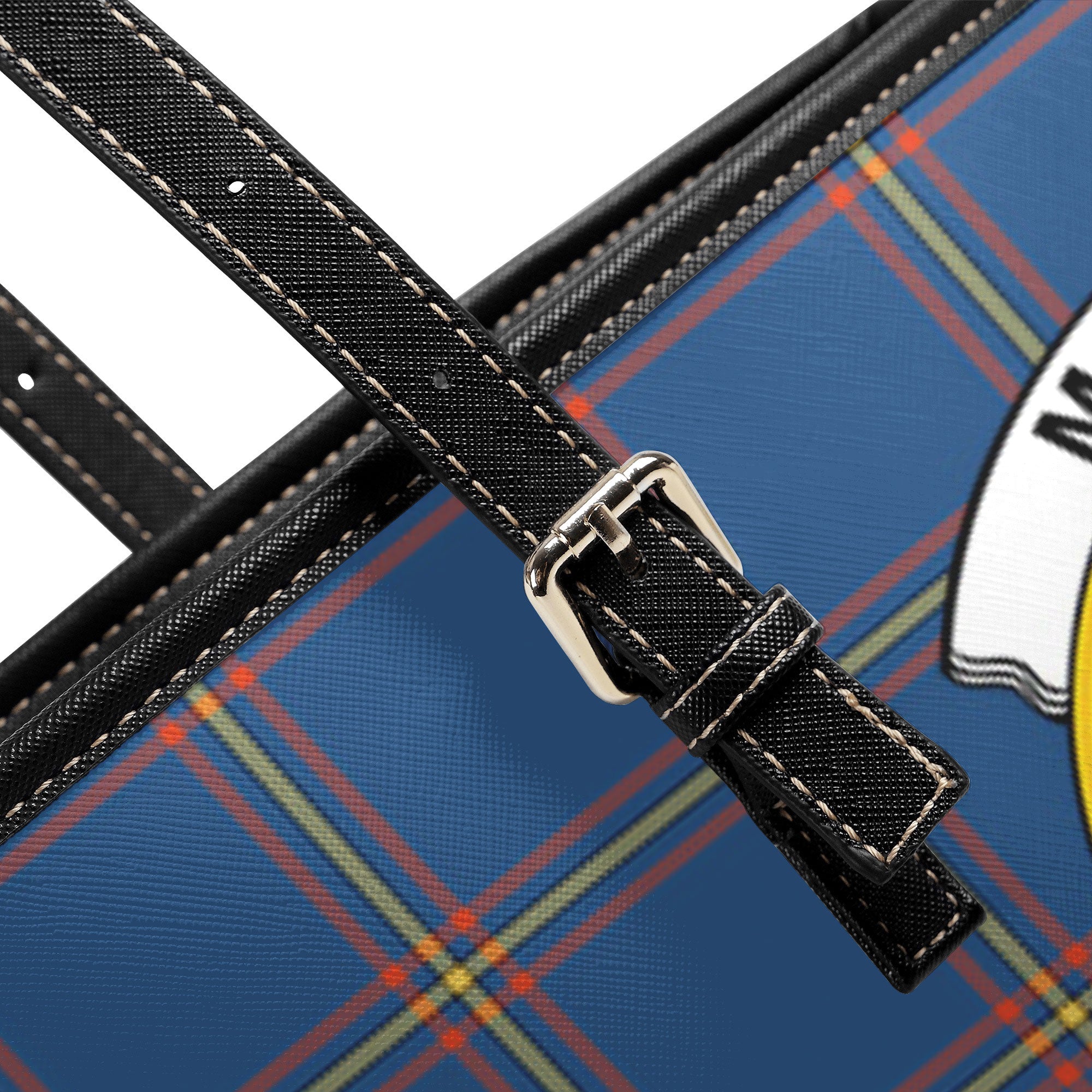 McLaine of Loch Buie Hunting Ancient Tartan Crest Leather Tote Bag