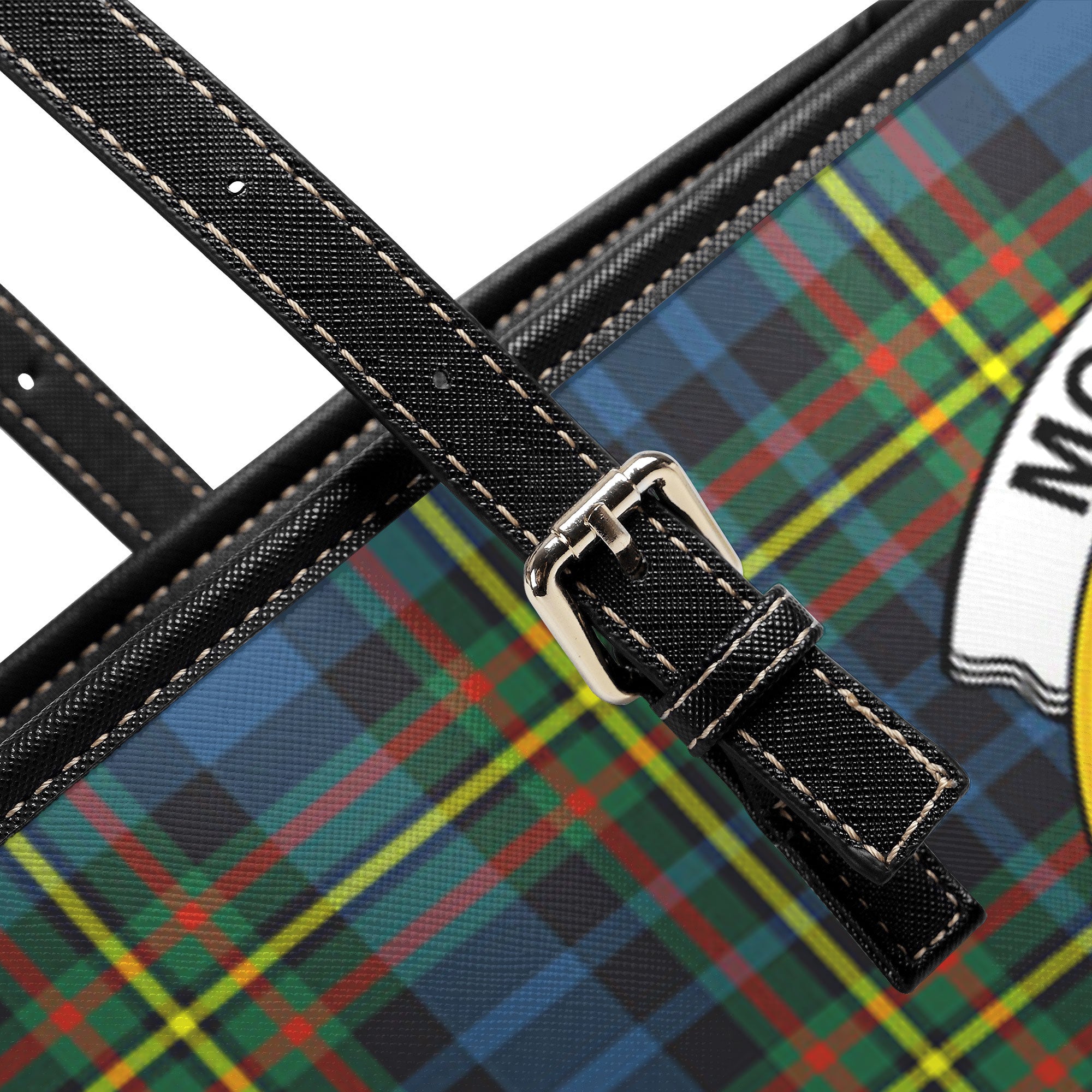 McLellan Ancient Tartan Crest Leather Tote Bag