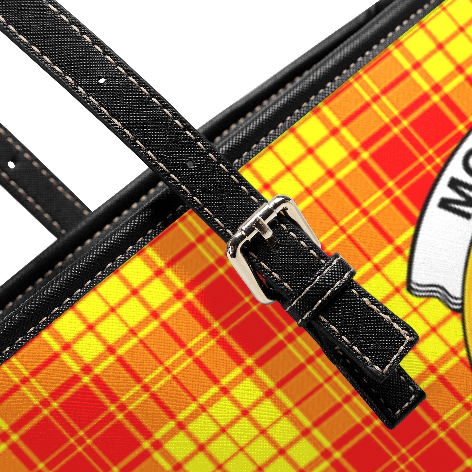 McMillan Clan Tartan Crest Leather Tote Bag