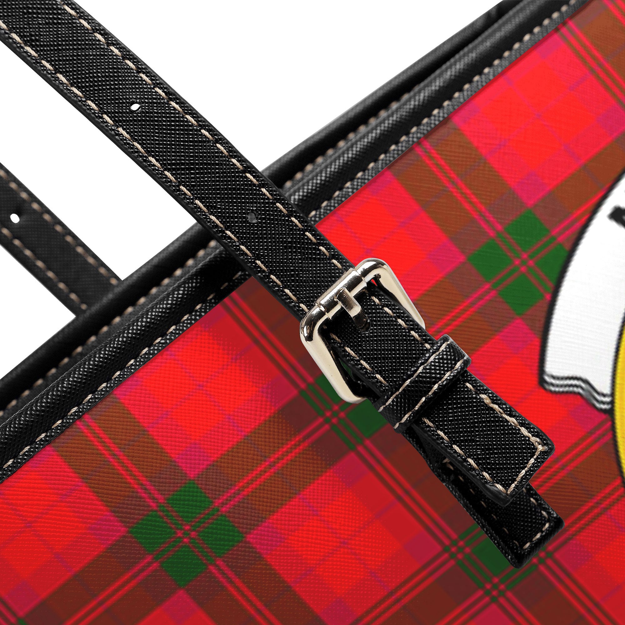 McNab Modern Tartan Crest Leather Tote Bag