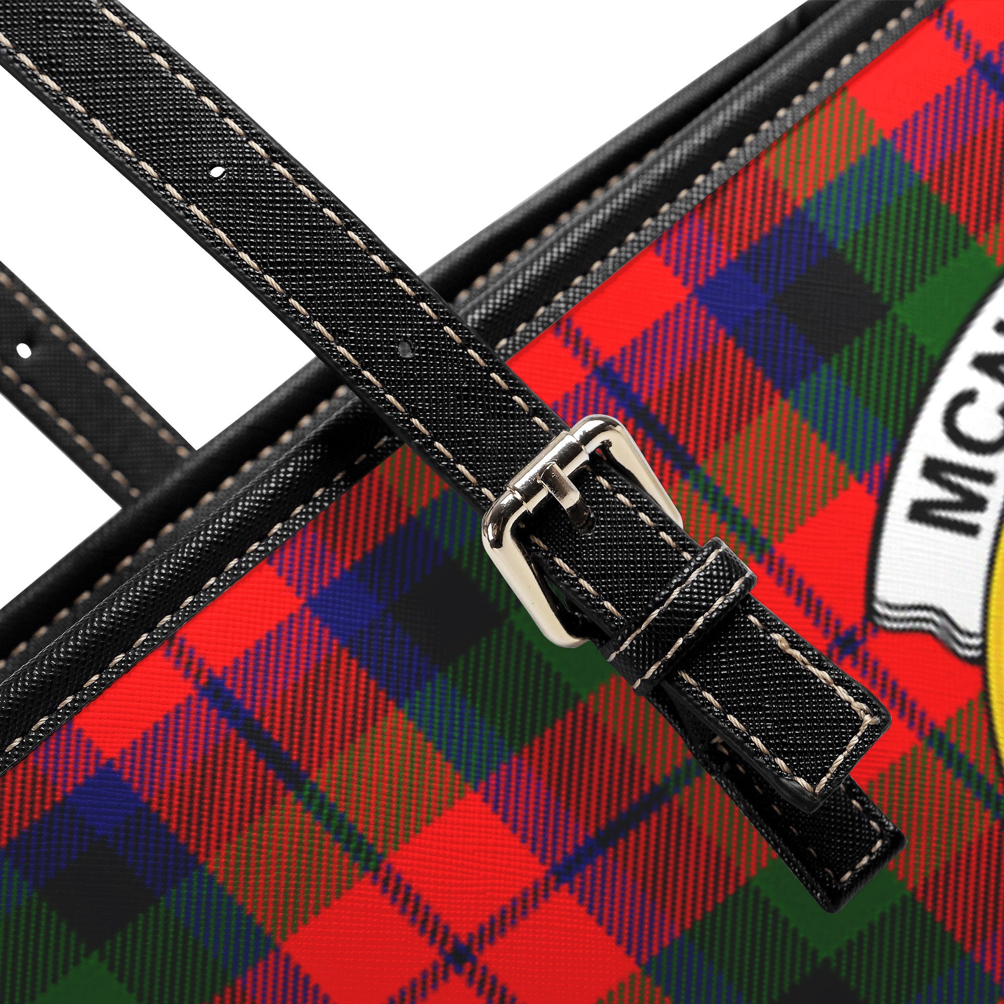 McNaughten Tartan Crest Leather Tote Bag