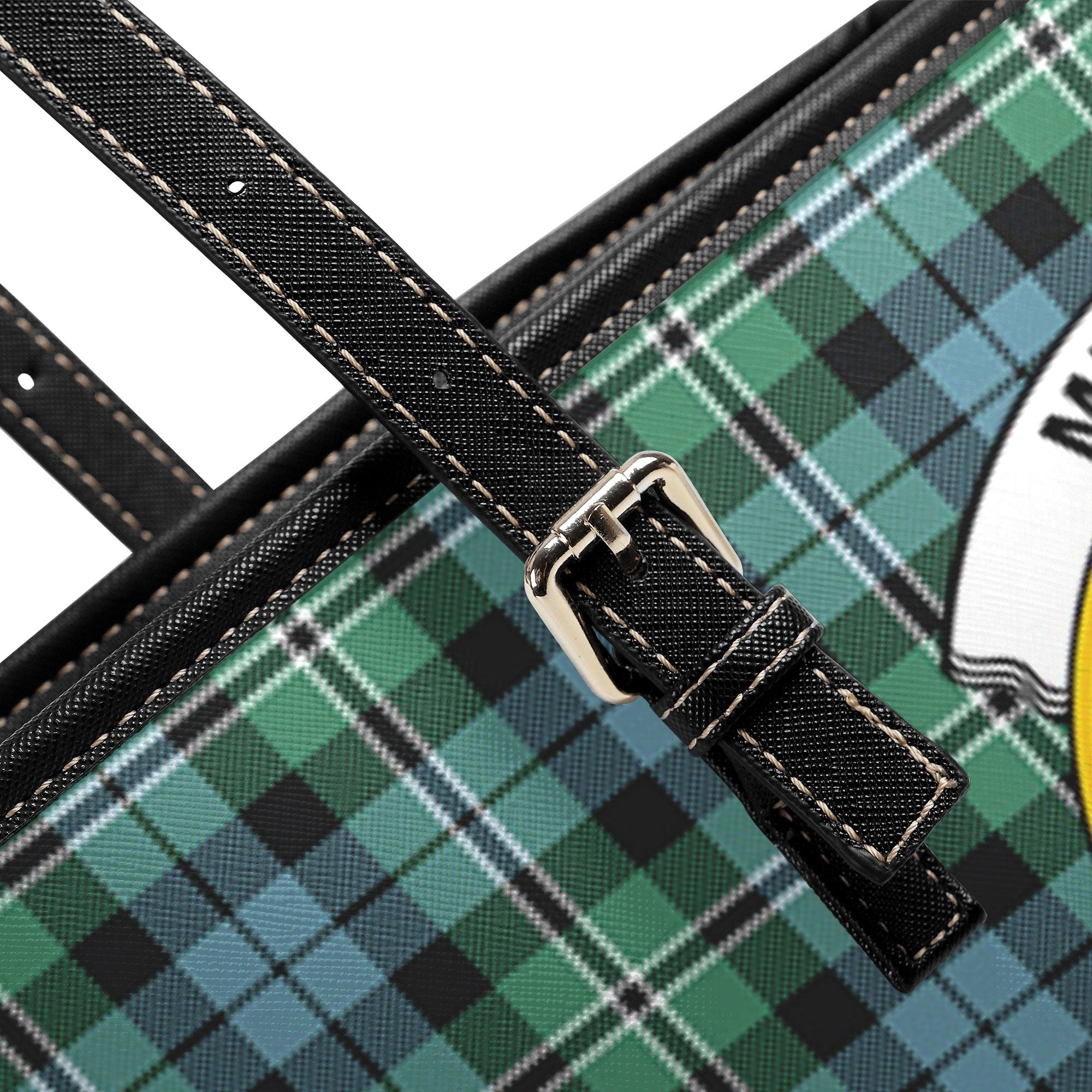 Melville Tartan Crest Leather Tote Bag