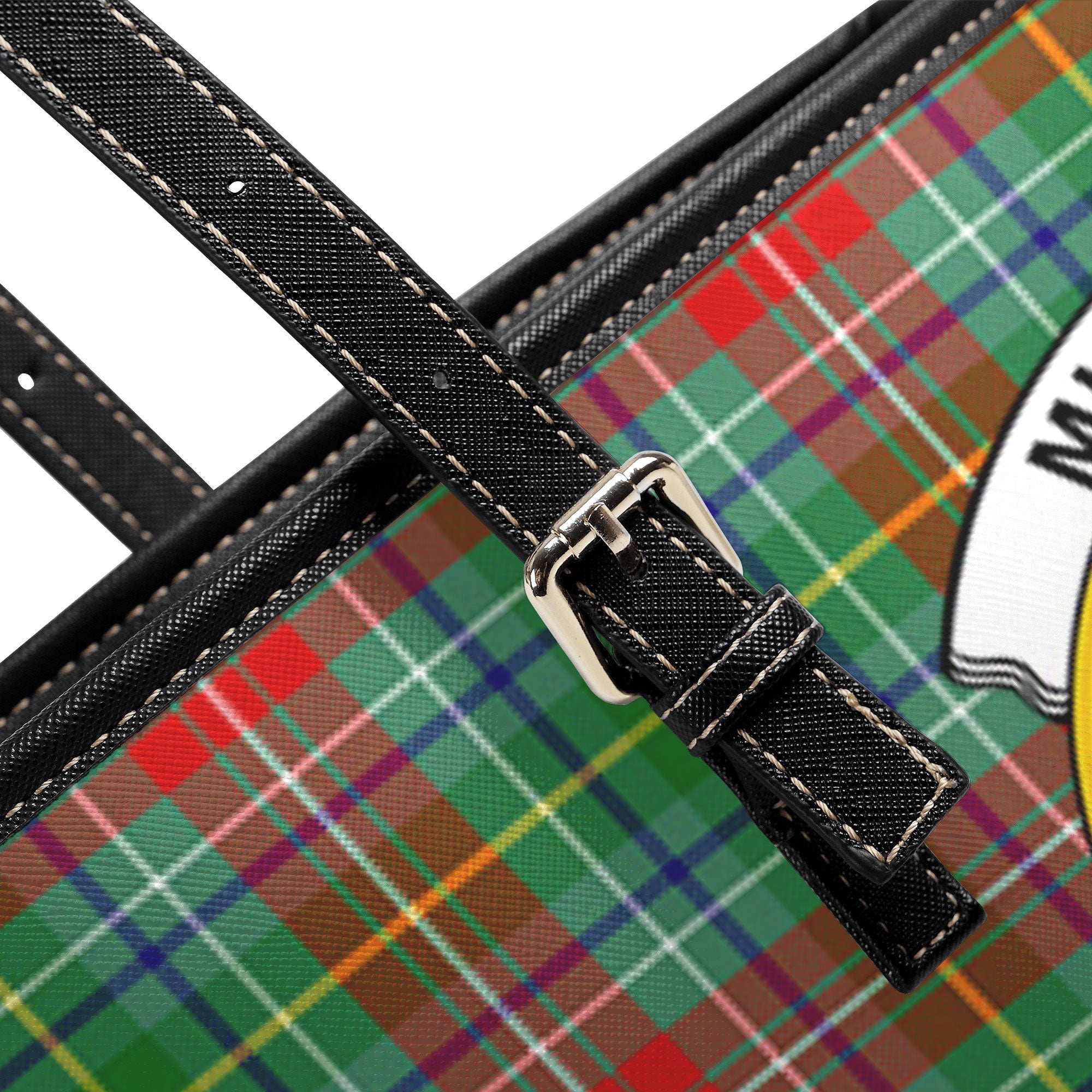 Muirhead Tartan Crest Leather Tote Bag